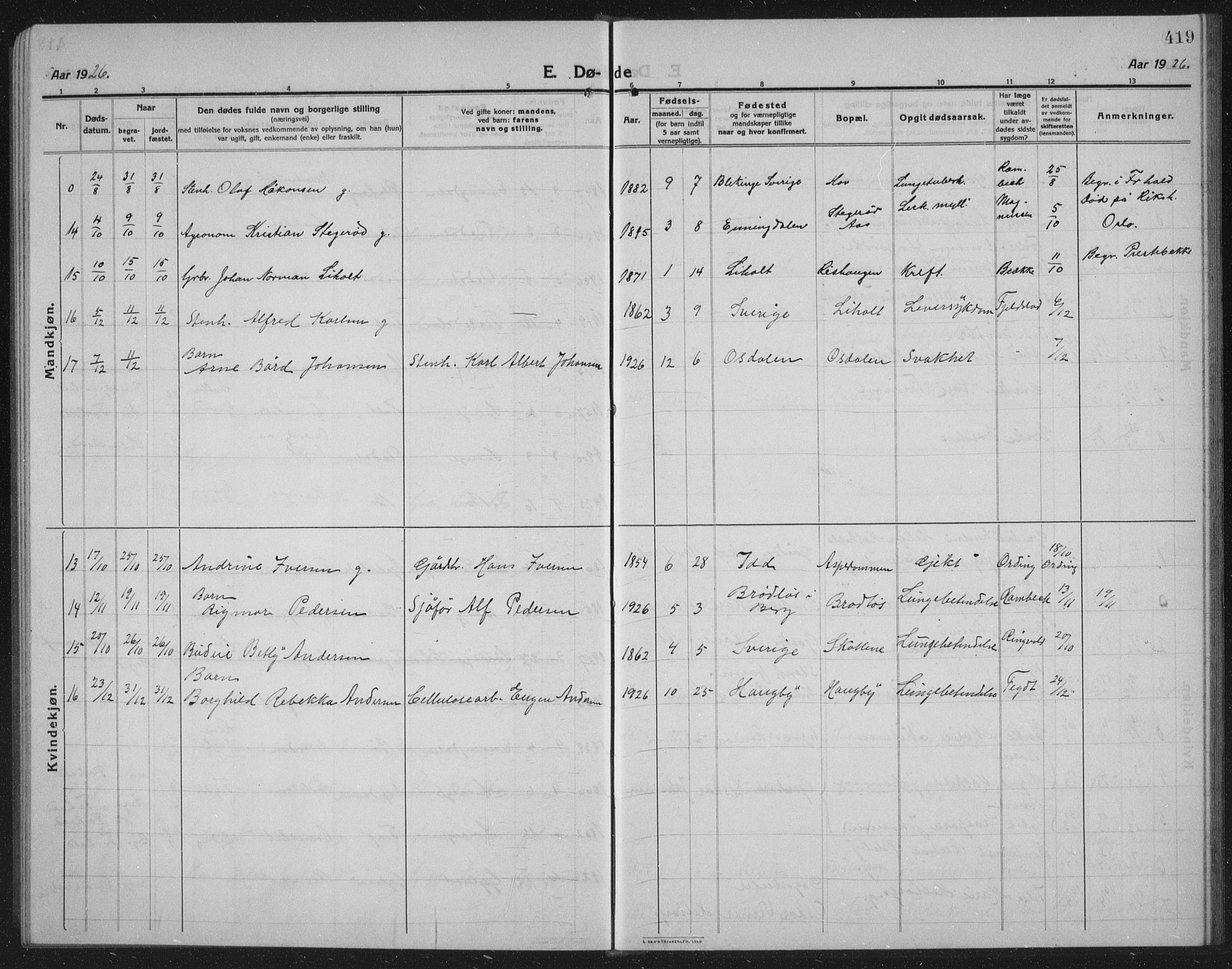 Idd prestekontor Kirkebøker, SAO/A-10911/G/Gb/L0003: Parish register (copy) no. II 3, 1914-1940, p. 419