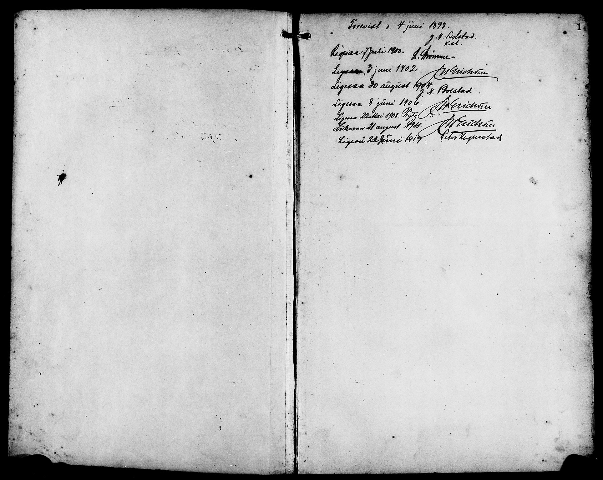Innvik sokneprestembete, SAB/A-80501: Parish register (copy) no. B 4, 1898-1916, p. 1