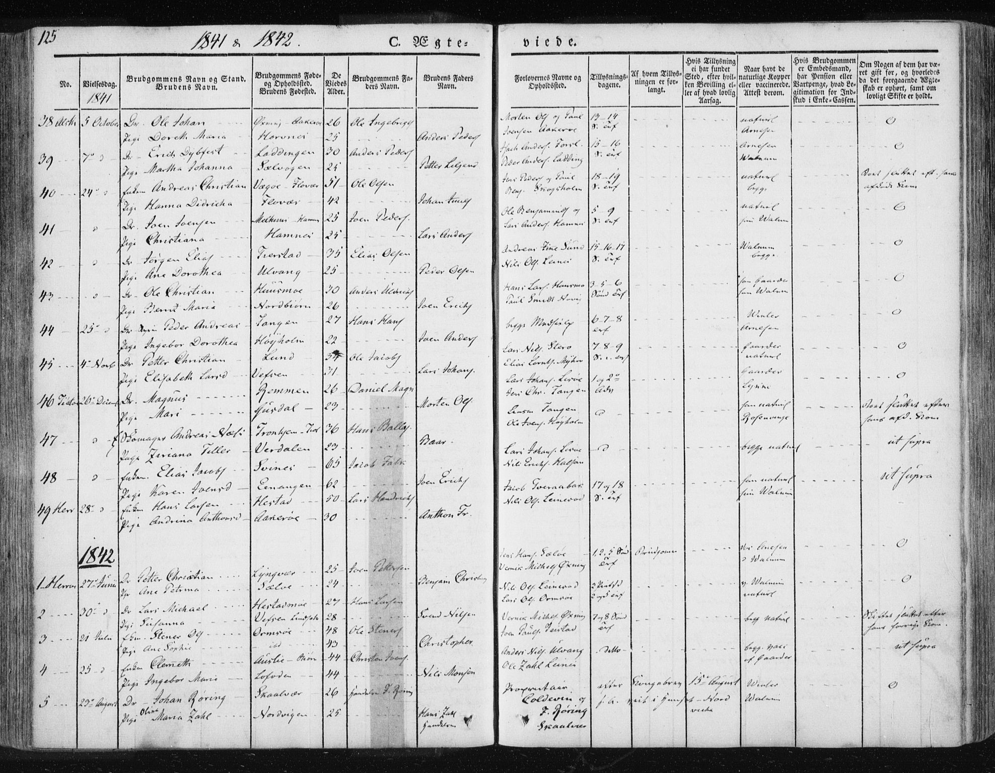 Ministerialprotokoller, klokkerbøker og fødselsregistre - Nordland, SAT/A-1459/830/L0447: Parish register (official) no. 830A11, 1831-1854, p. 125