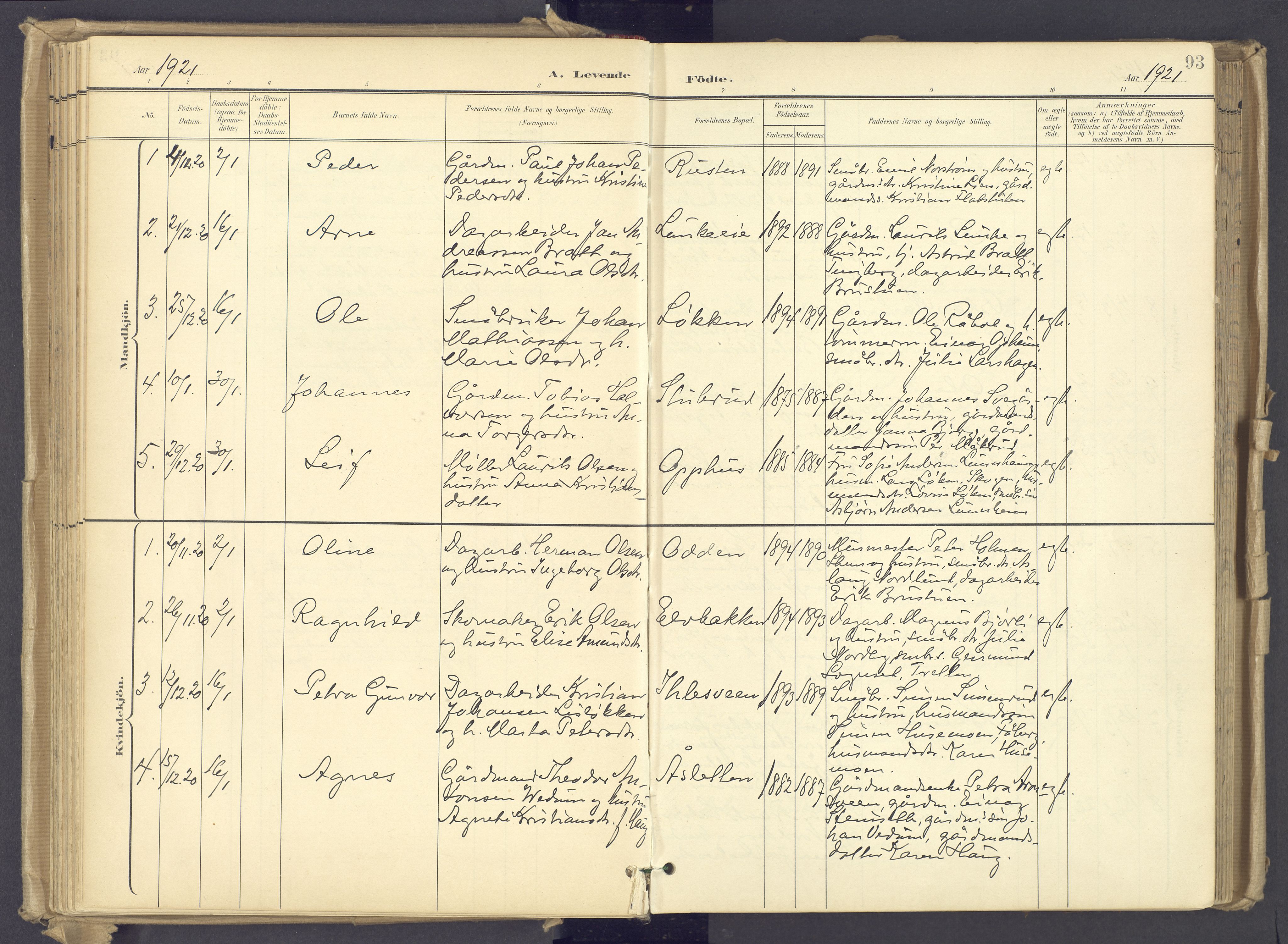 Øyer prestekontor, AV/SAH-PREST-084/H/Ha/Haa/L0012: Parish register (official) no. 12, 1897-1920, p. 93