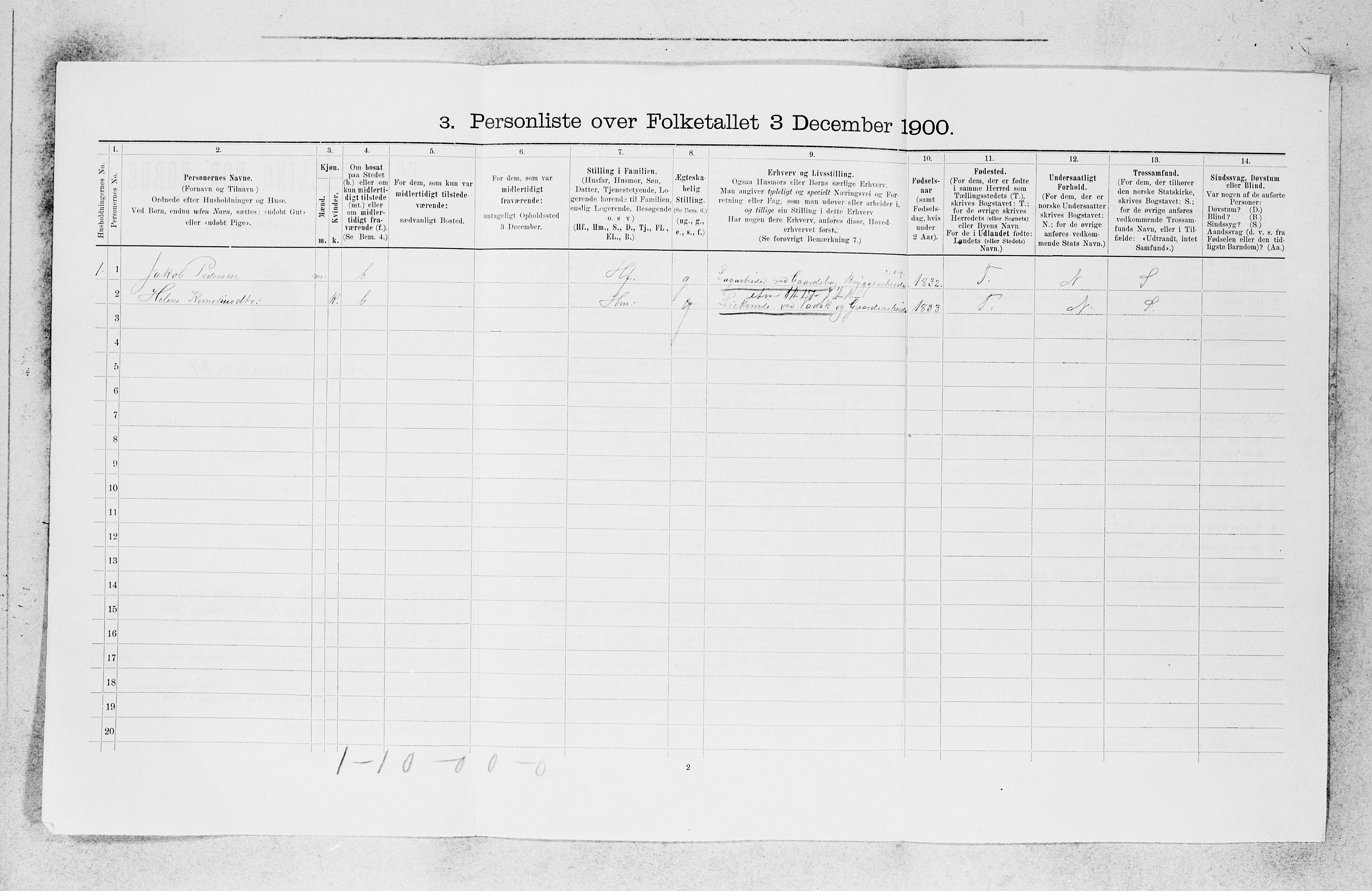 SAB, 1900 census for Ytre Holmedal, 1900, p. 759