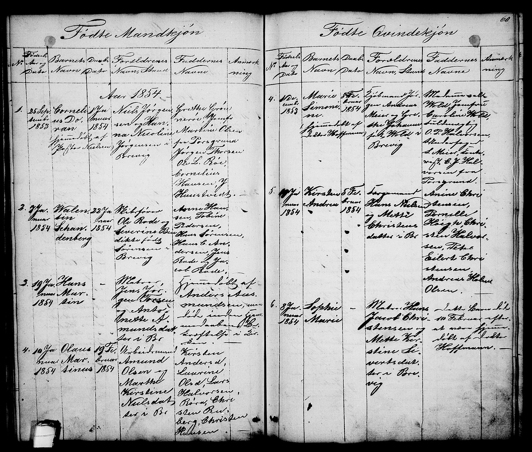 Brevik kirkebøker, AV/SAKO-A-255/G/Ga/L0002: Parish register (copy) no. 2, 1846-1865, p. 60