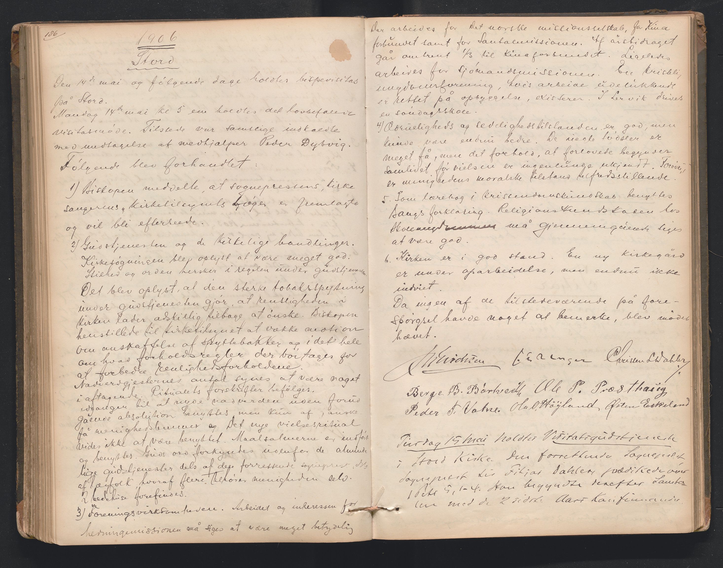 Nordre Sunnhordland prosti, AV/SAB-A-99912/F/L0001: Visitasprotokoll , 1860-1959, p. 186