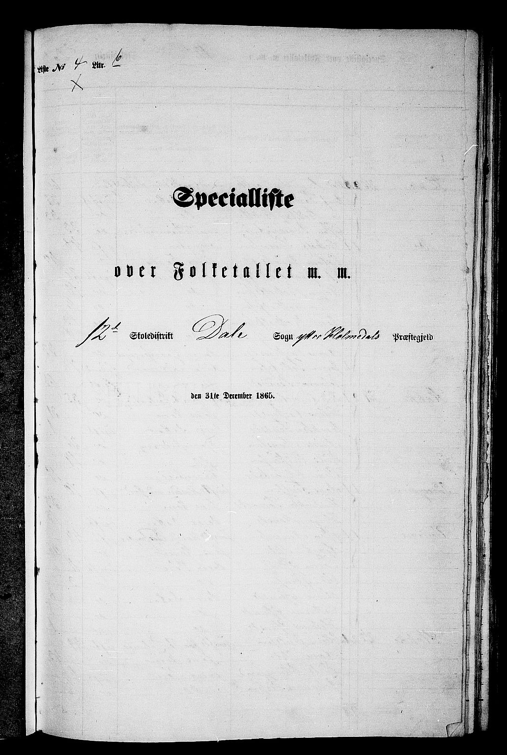 RA, 1865 census for Ytre Holmedal, 1865, p. 65