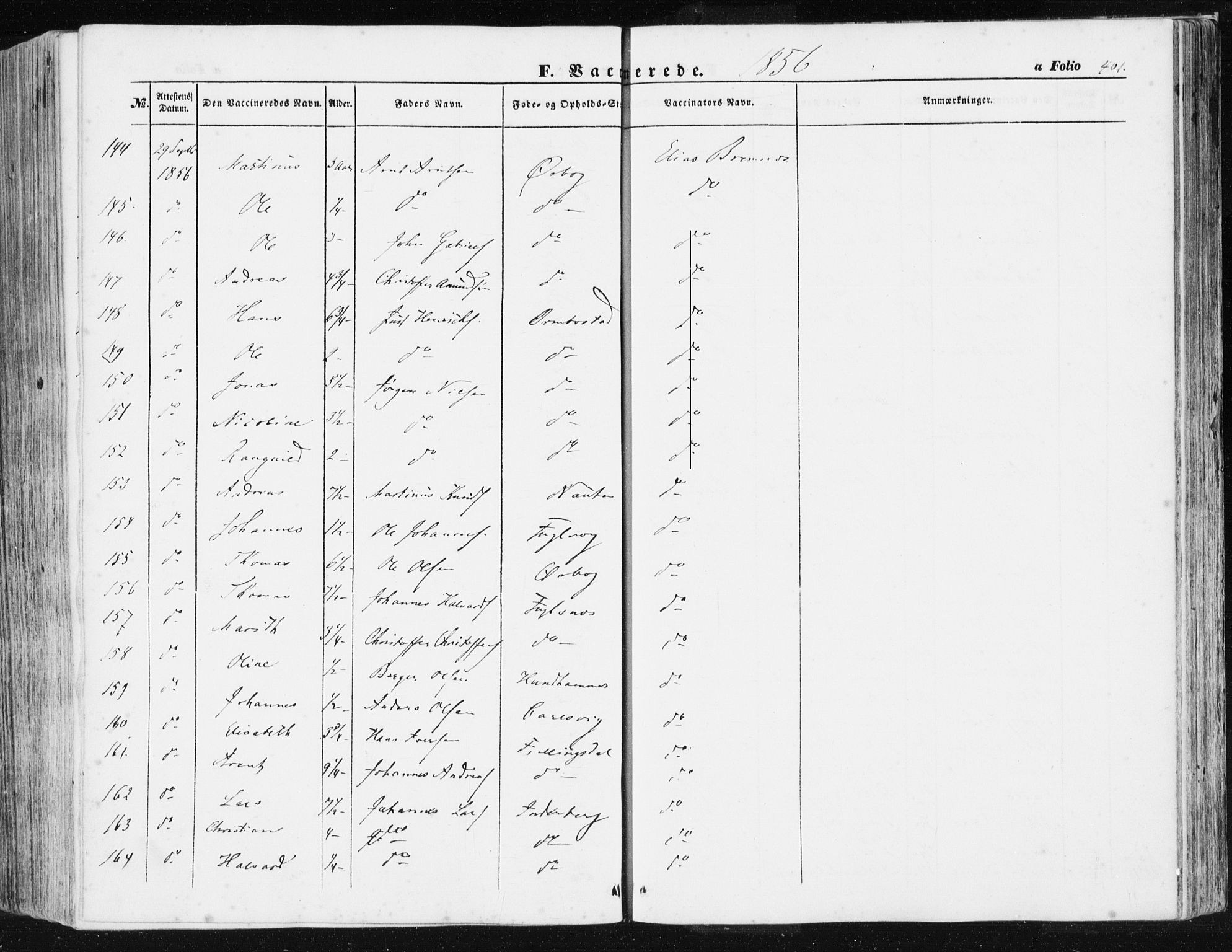 Ministerialprotokoller, klokkerbøker og fødselsregistre - Møre og Romsdal, AV/SAT-A-1454/581/L0937: Parish register (official) no. 581A05, 1853-1872, p. 401