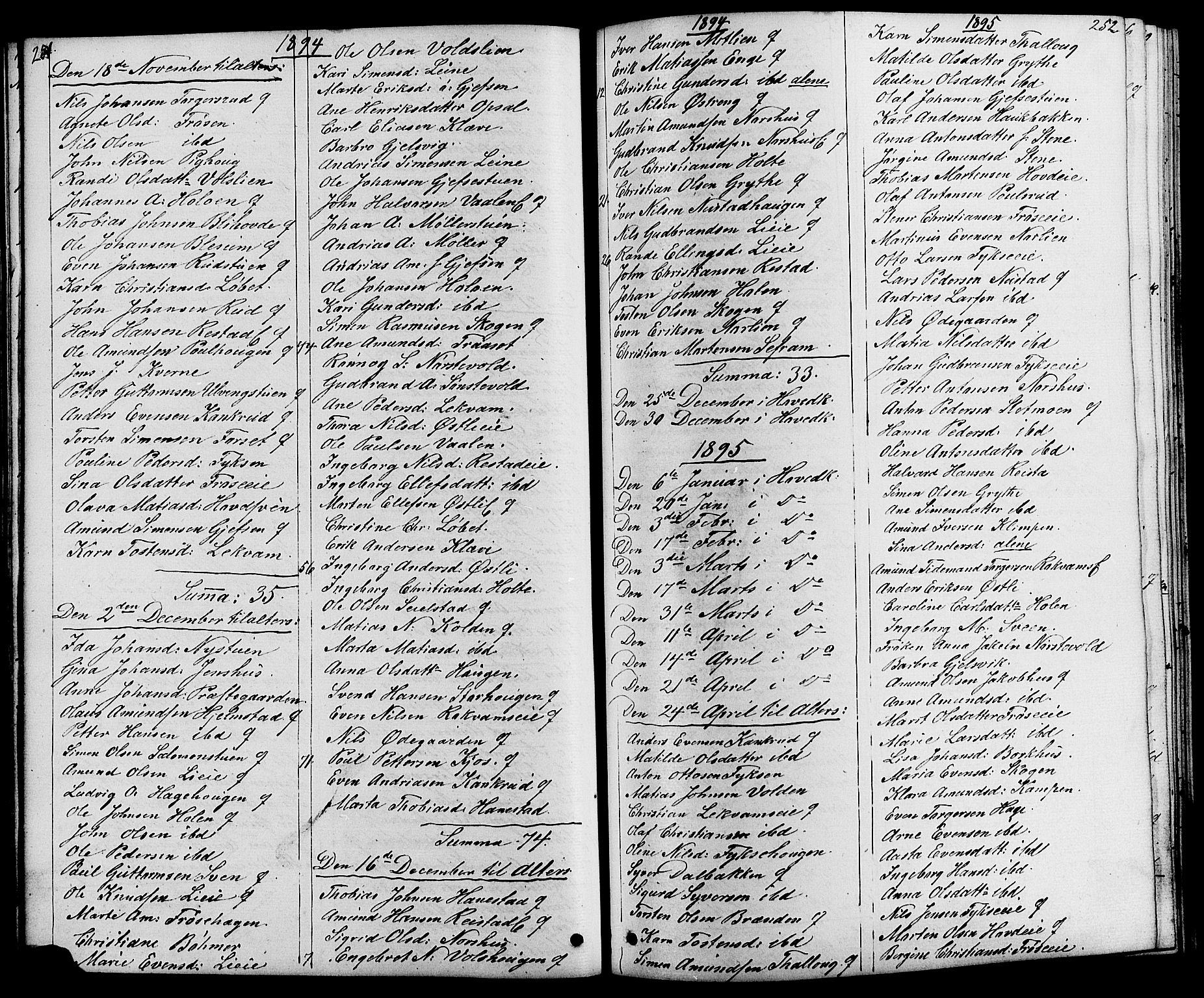 Østre Gausdal prestekontor, AV/SAH-PREST-092/H/Ha/Hab/L0001: Parish register (copy) no. 1, 1863-1893, p. 251-252