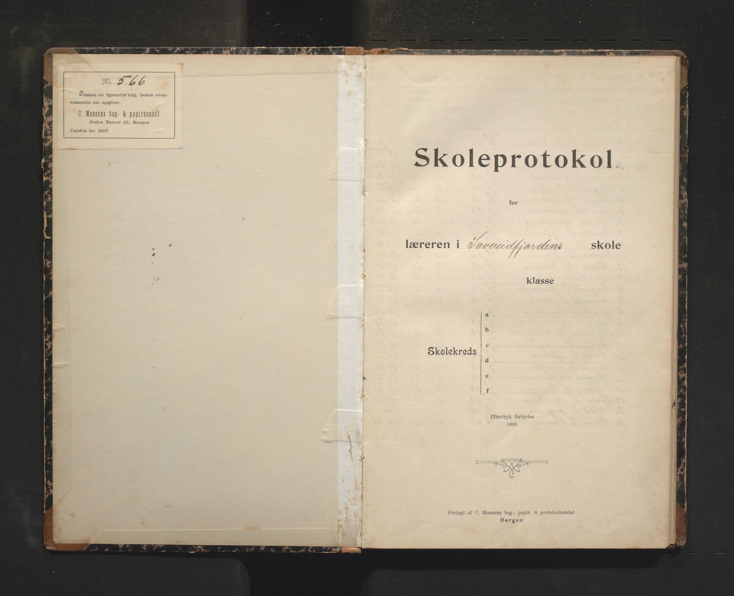 Strandvik kommune. Barneskulane, IKAH/1240-231/F/Fa/L0010: Skoleprotokoll for Sævareidfjorden skule, 1908-1932