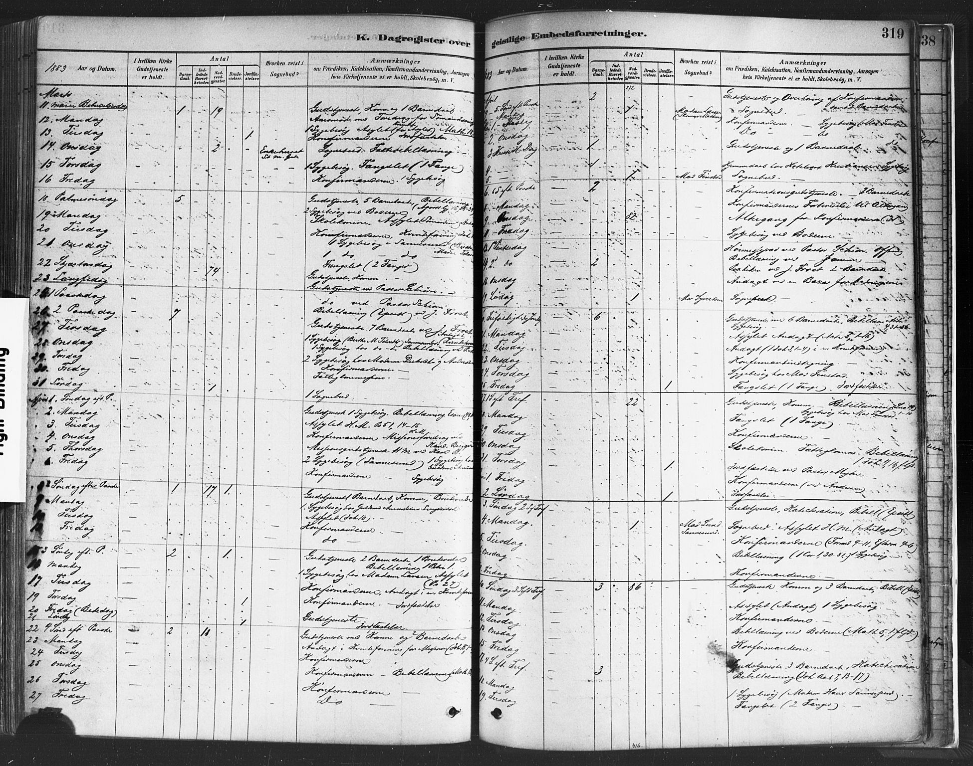 Sarpsborg prestekontor Kirkebøker, SAO/A-2006/F/Fa/L0003: Parish register (official) no. 3, 1878-1891, p. 319