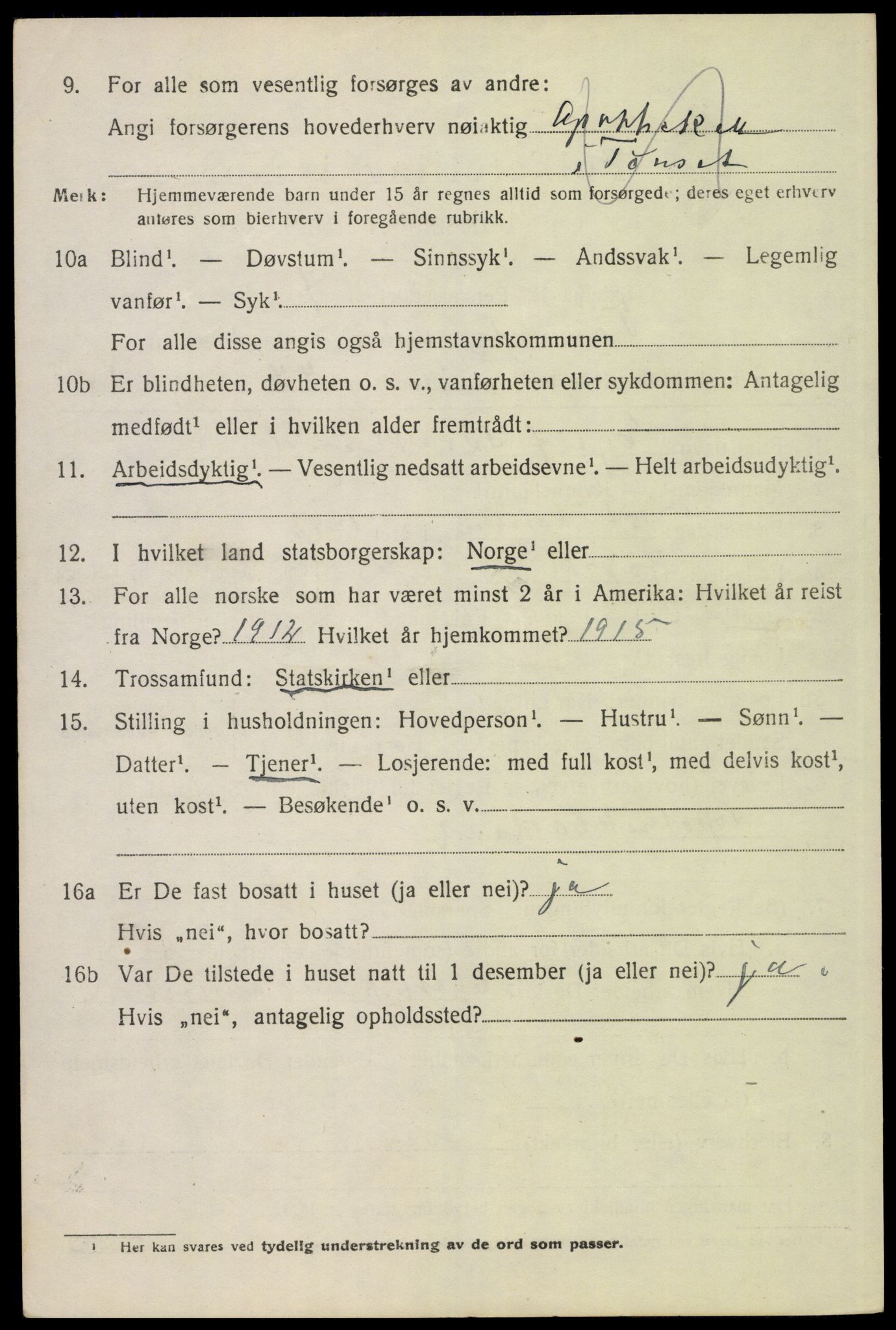 SAH, 1920 census for Tynset, 1920, p. 5479