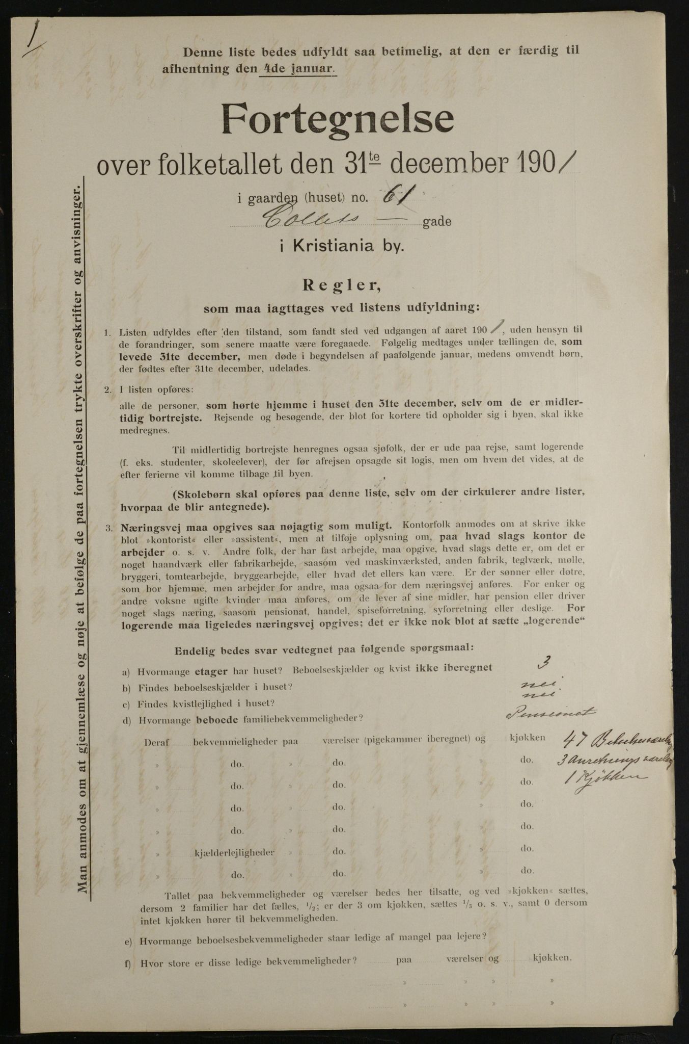 OBA, Municipal Census 1901 for Kristiania, 1901, p. 2158