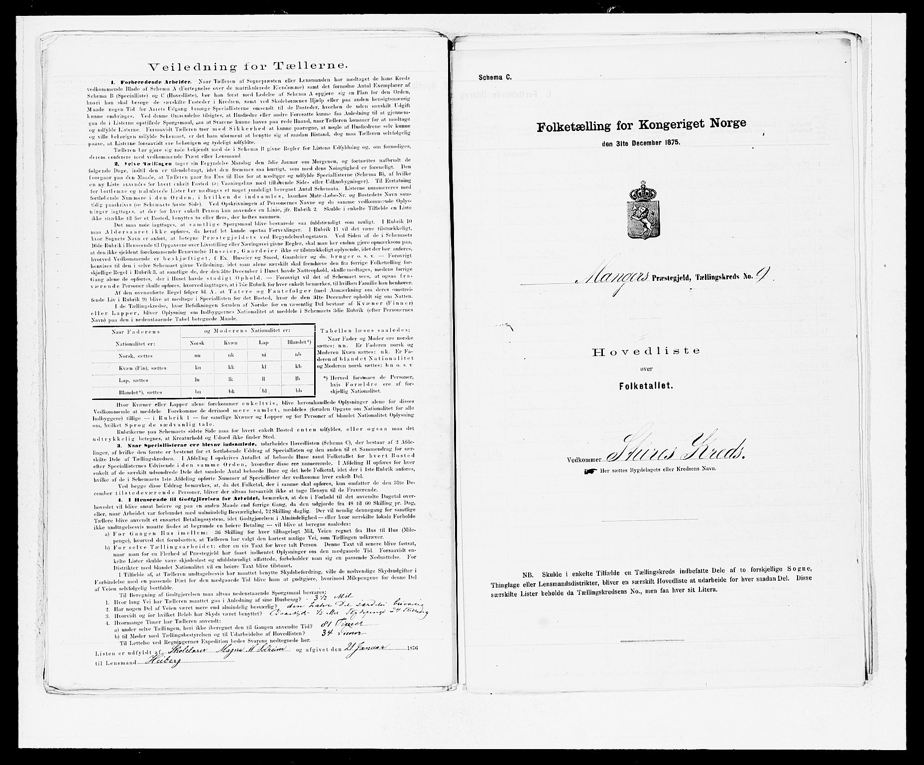 SAB, 1875 census for 1261P Manger, 1875, p. 28