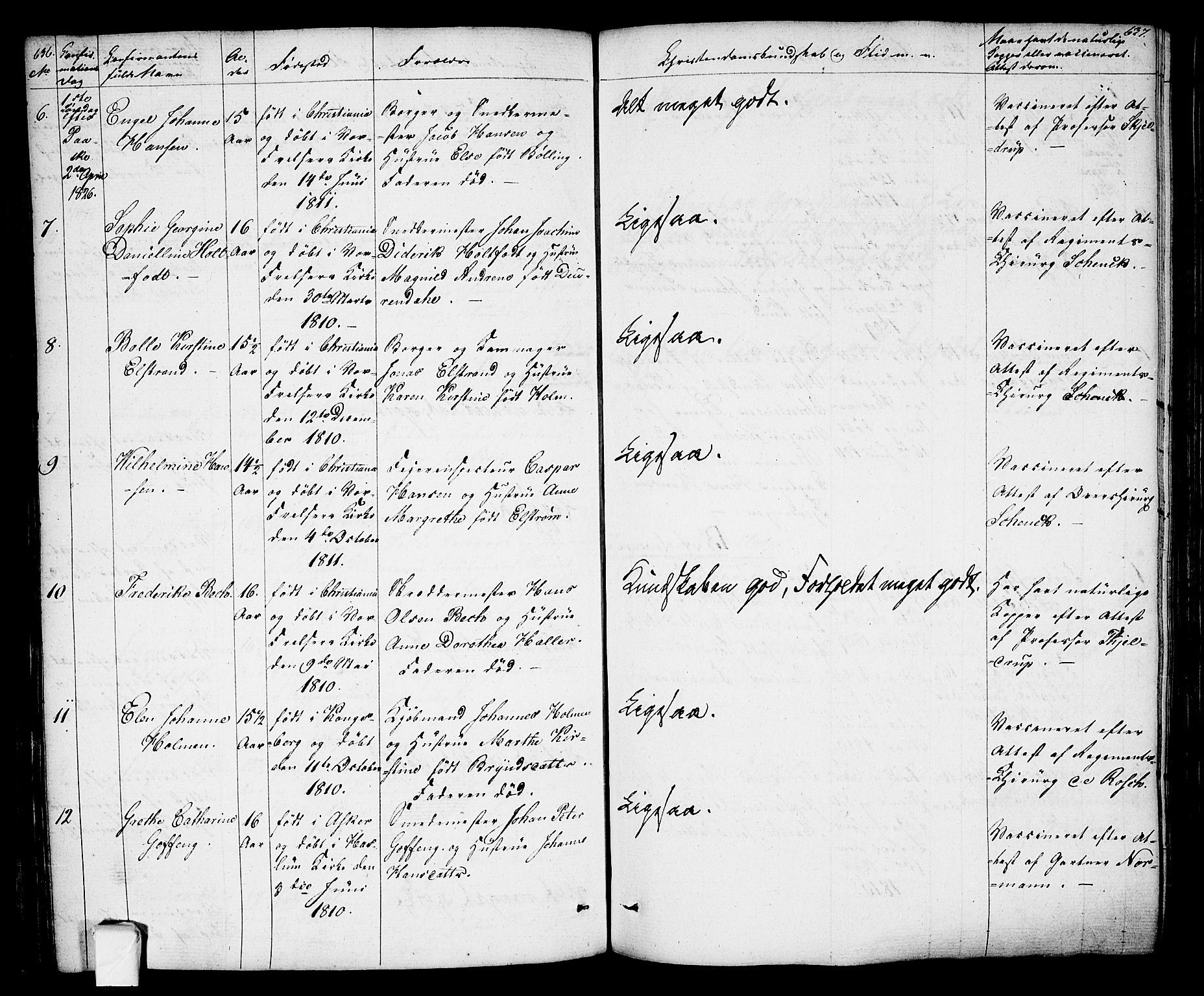 Oslo domkirke Kirkebøker, SAO/A-10752/F/Fa/L0010: Parish register (official) no. 10, 1824-1830, p. 636-637