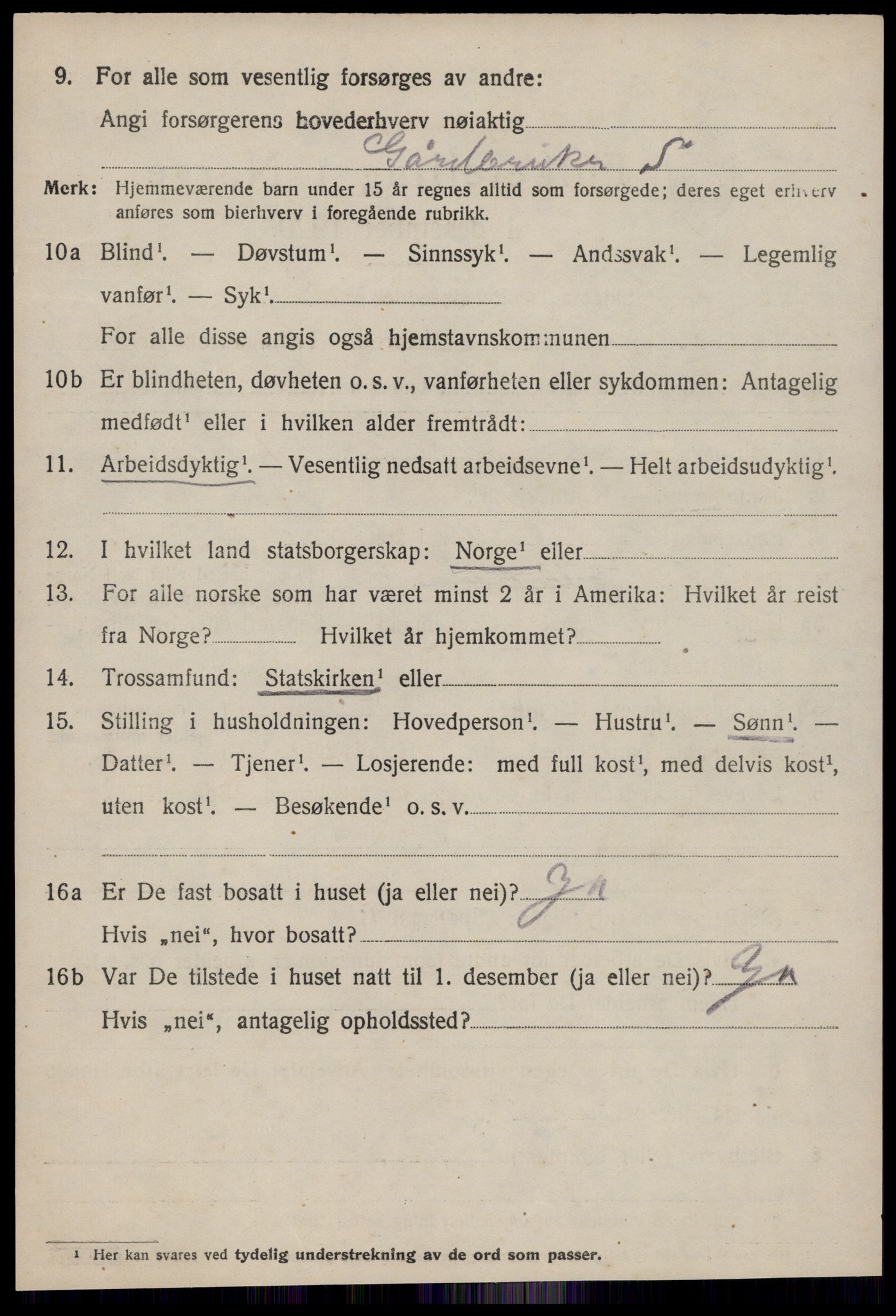 SAT, 1920 census for Hustad, 1920, p. 1550