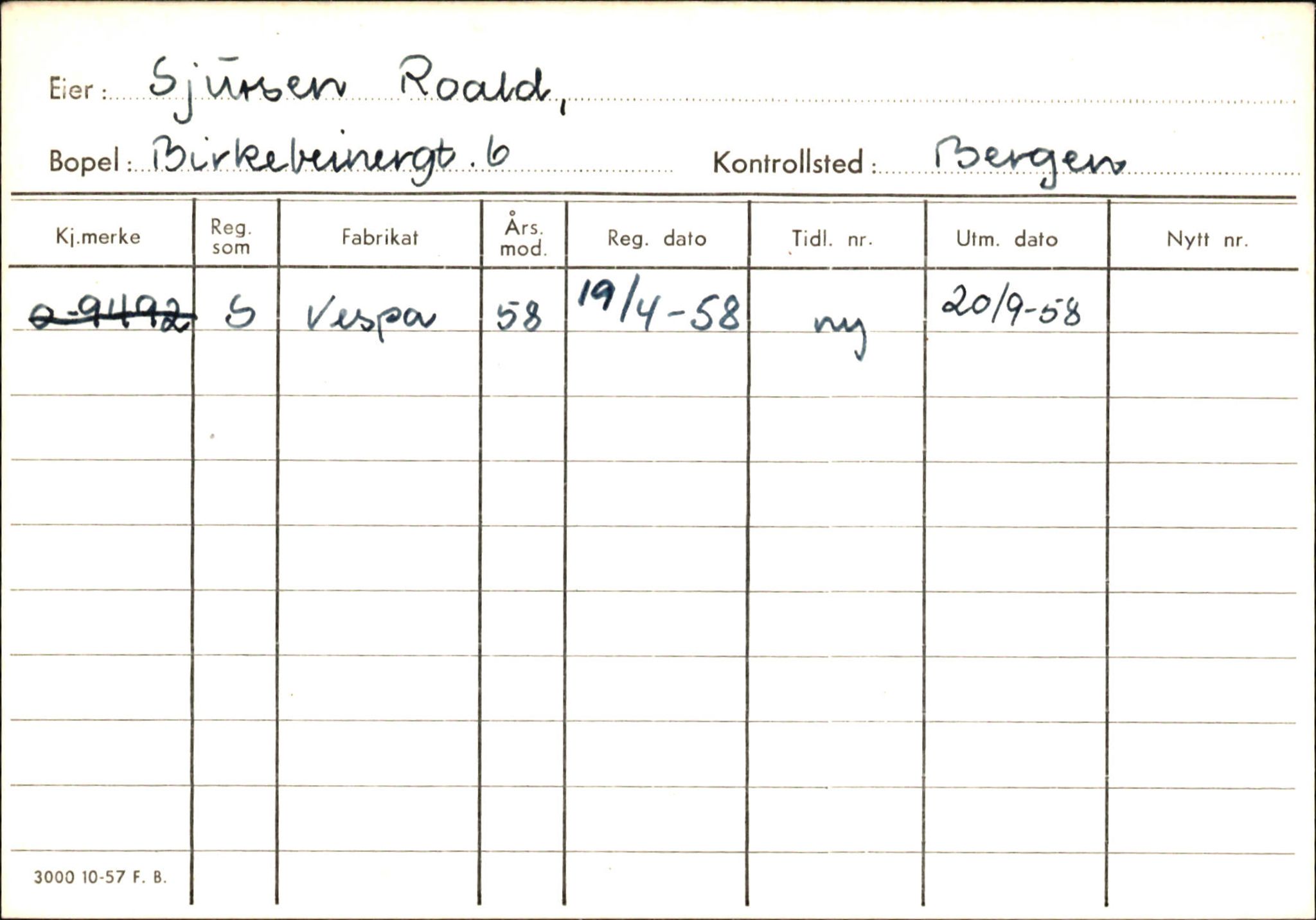 Statens vegvesen, Hordaland vegkontor, AV/SAB-A-5201/2/Hb/L0031: O-eierkort S, 1920-1971, p. 55