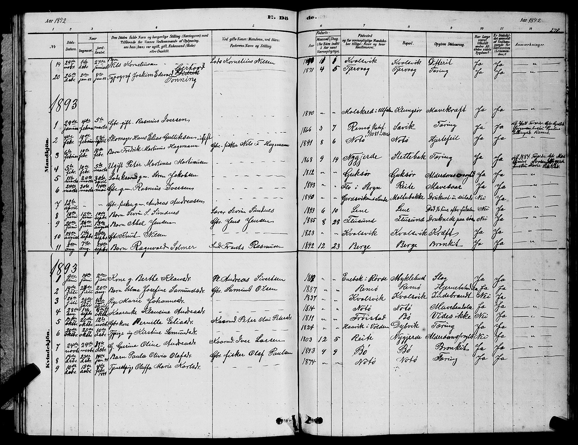 Ministerialprotokoller, klokkerbøker og fødselsregistre - Møre og Romsdal, SAT/A-1454/507/L0081: Parish register (copy) no. 507C04, 1878-1898, p. 278