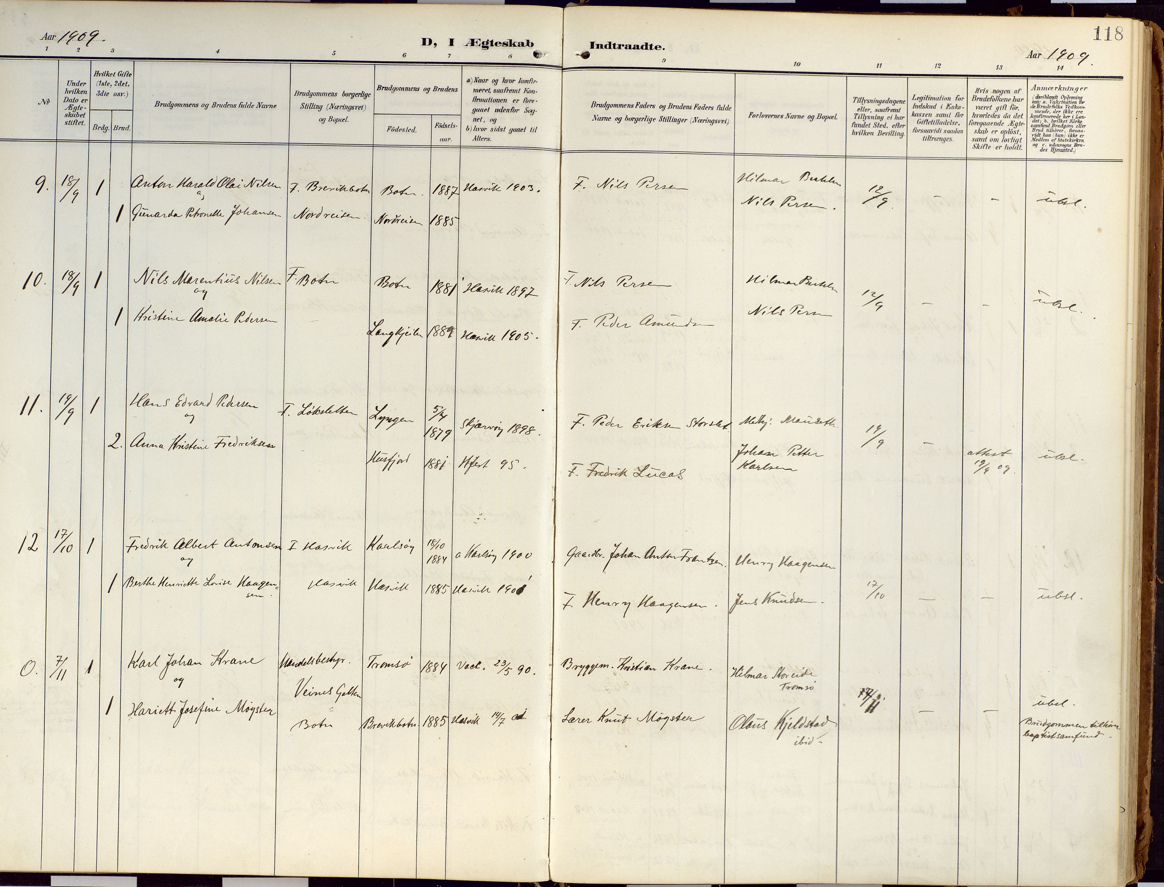 Loppa sokneprestkontor, SATØ/S-1339/H/Ha/L0010kirke: Parish register (official) no. 10, 1907-1922, p. 118