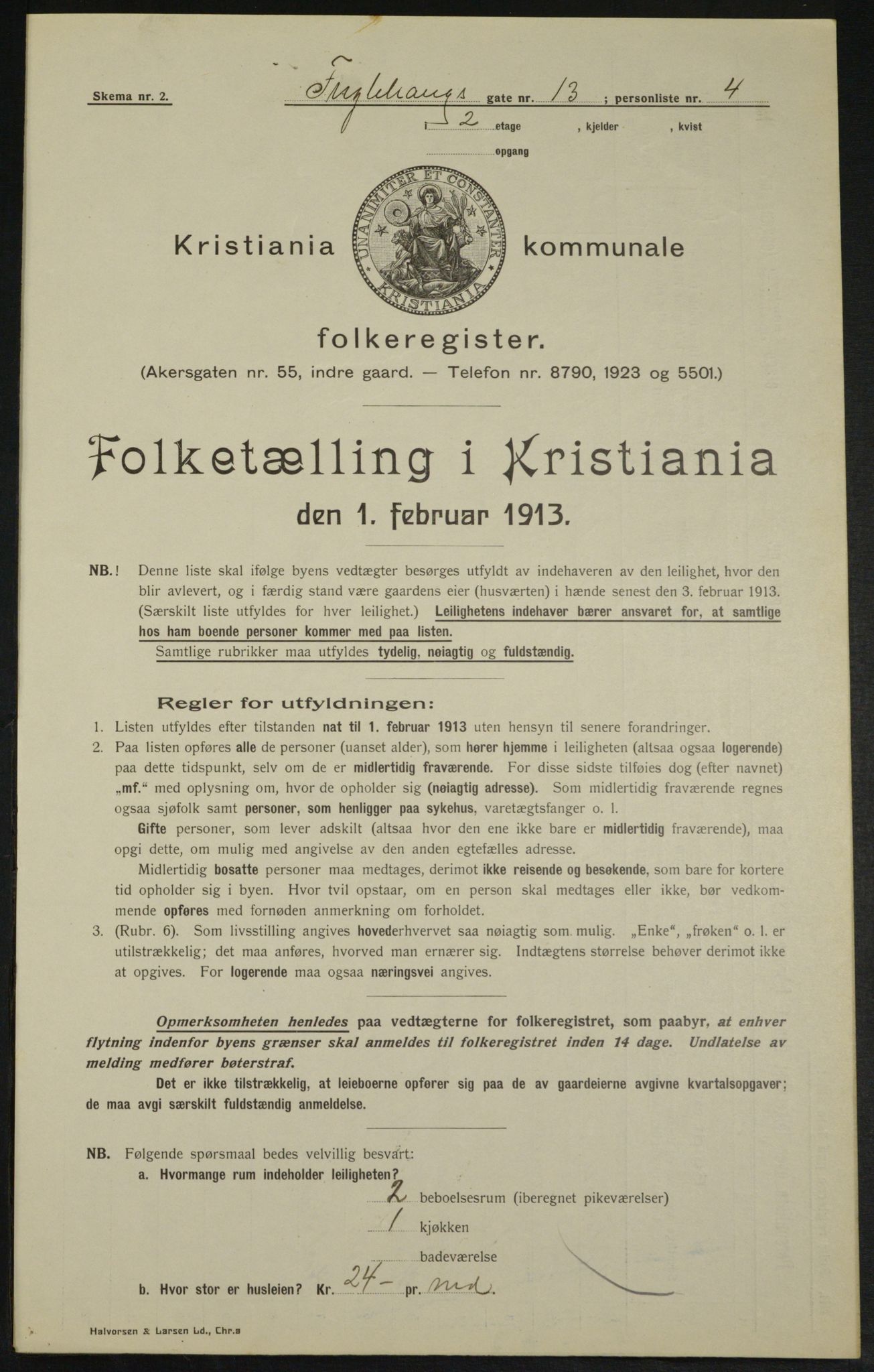 OBA, Municipal Census 1913 for Kristiania, 1913, p. 28602