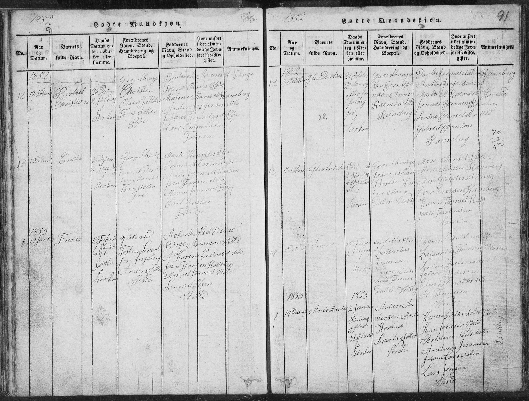 Hetland sokneprestkontor, SAST/A-101826/30/30BA/L0001: Parish register (official) no. A 1, 1816-1856, p. 91