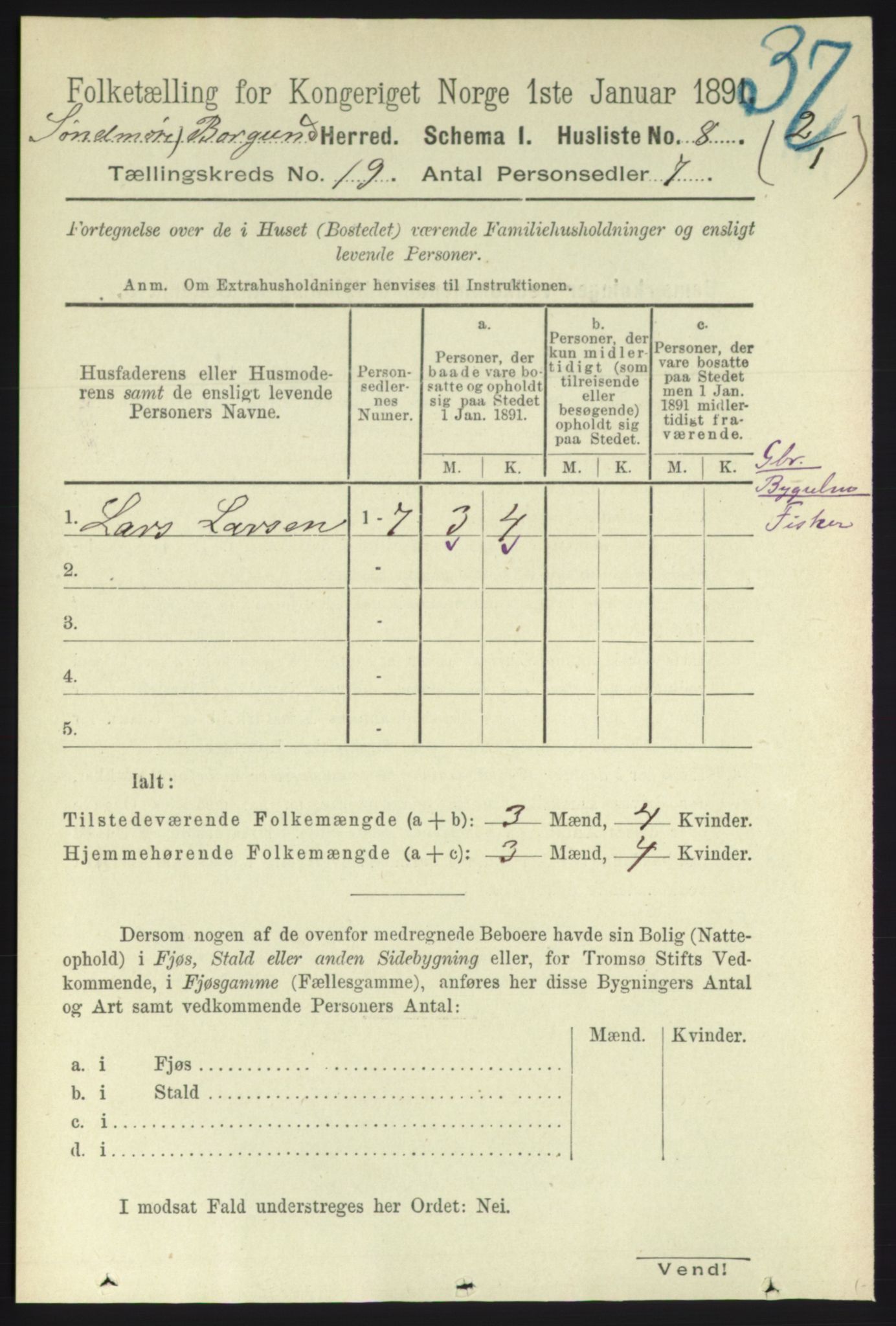 RA, 1891 census for 1531 Borgund, 1891, p. 5950