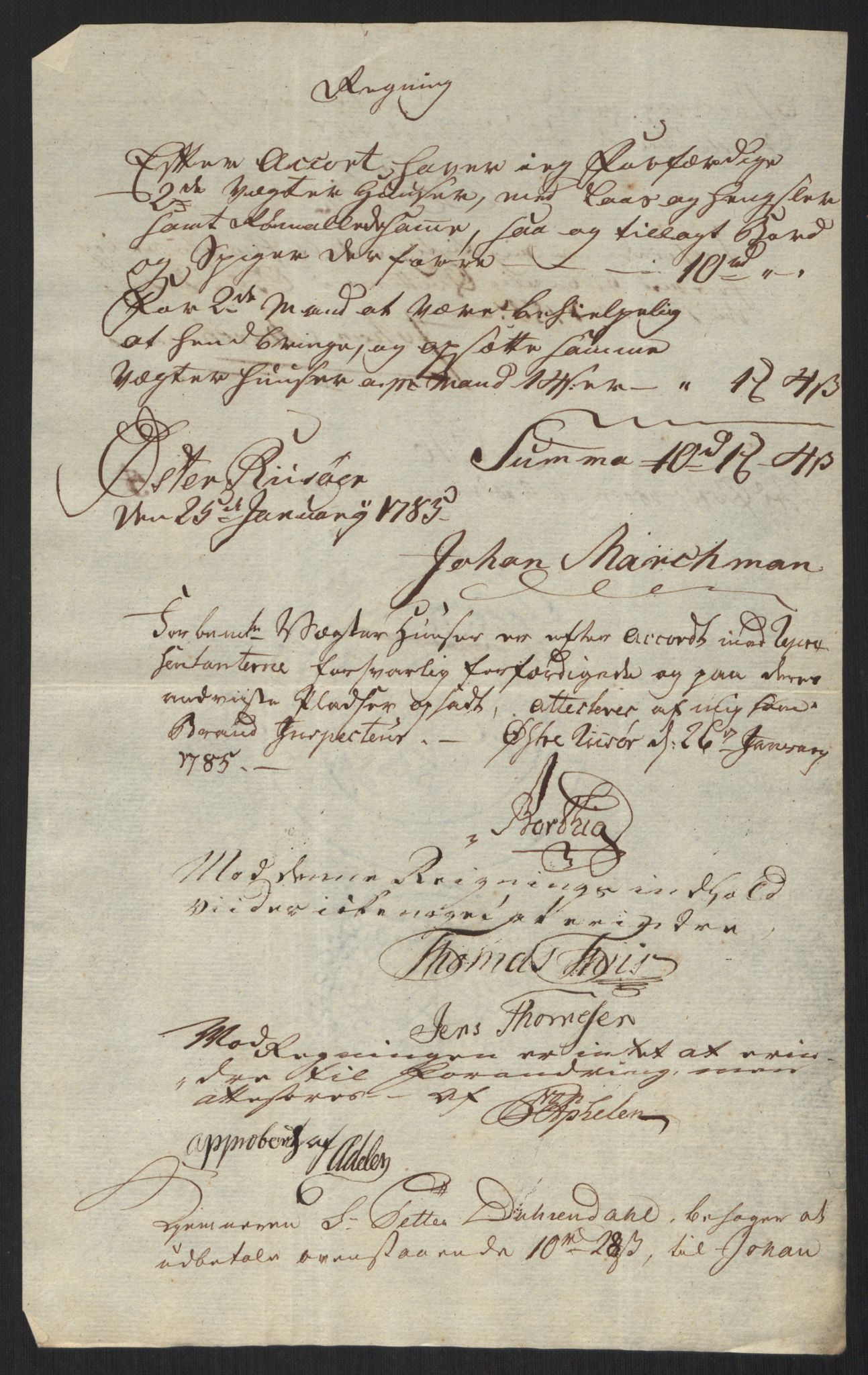 Danske Kanselli 1800-1814, AV/RA-EA-3024/K/Kk/Kka/Kkac/L0233: Kjøpstadregnskap Øster Risør, 1772-1790, p. 239