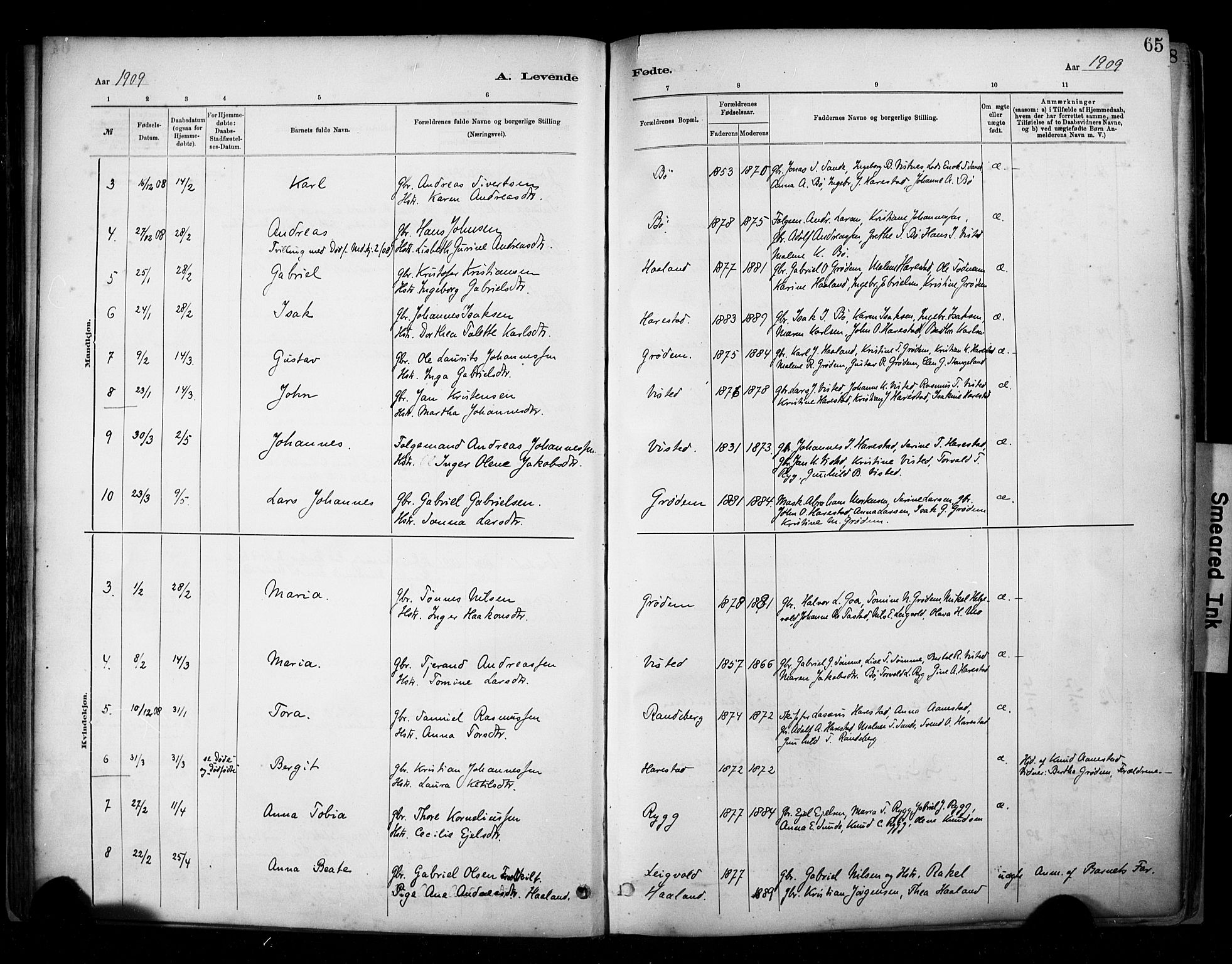 Hetland sokneprestkontor, AV/SAST-A-101826/30/30BA/L0009: Parish register (official) no. A 9, 1882-1918, p. 66