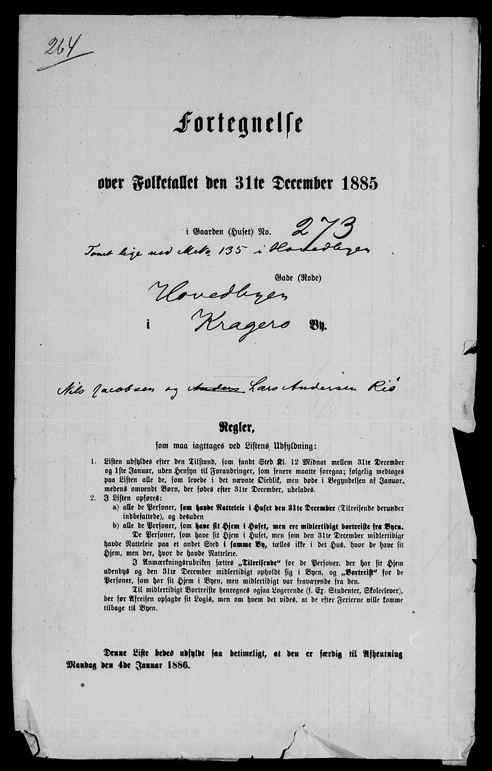 SAKO, 1885 census for 0801 Kragerø, 1885, p. 1555