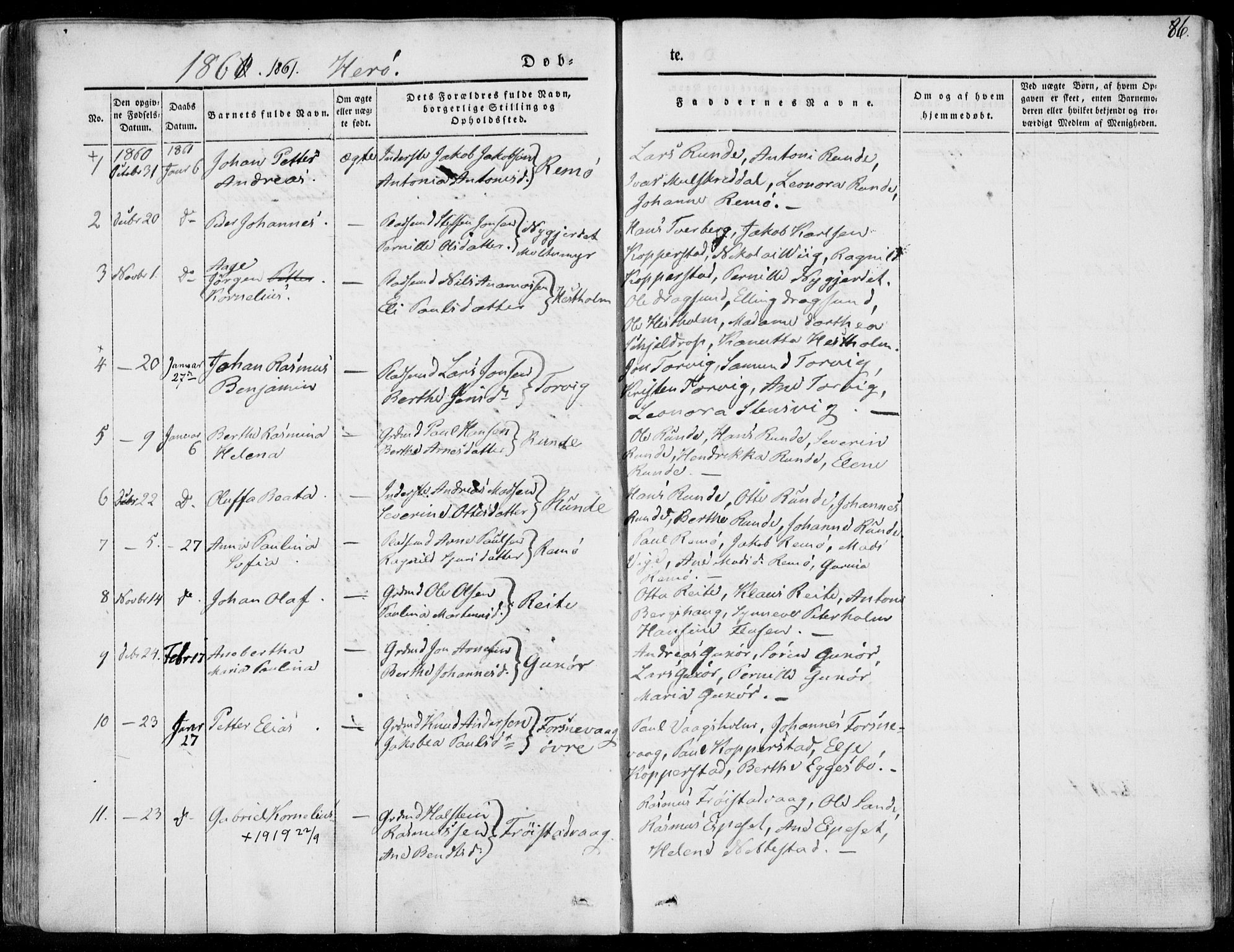 Ministerialprotokoller, klokkerbøker og fødselsregistre - Møre og Romsdal, AV/SAT-A-1454/507/L0070: Parish register (official) no. 507A05, 1842-1873, p. 86