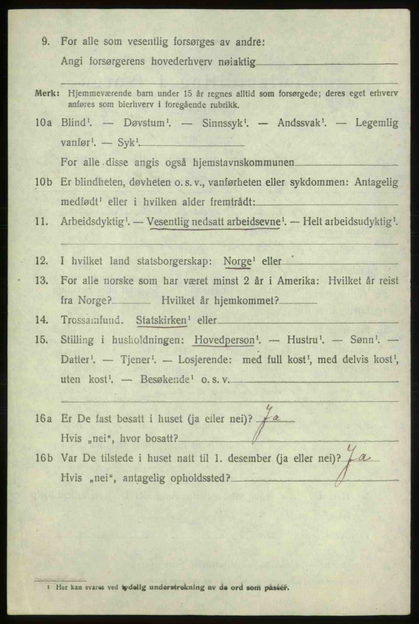 SAB, 1920 census for Sveio, 1920, p. 3731