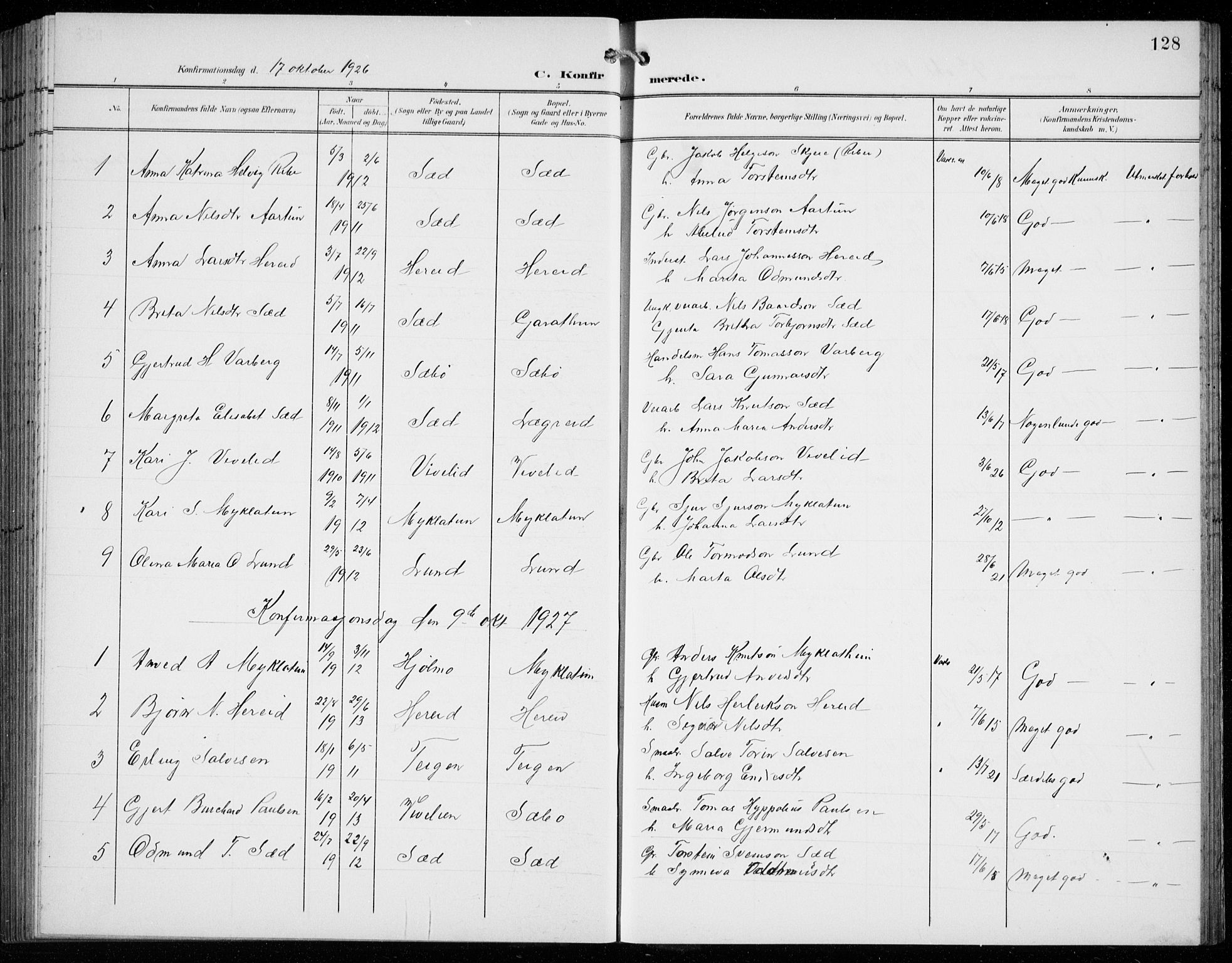 Ullensvang sokneprestembete, SAB/A-78701/H/Hab: Parish register (copy) no. C  3, 1899-1932, p. 128