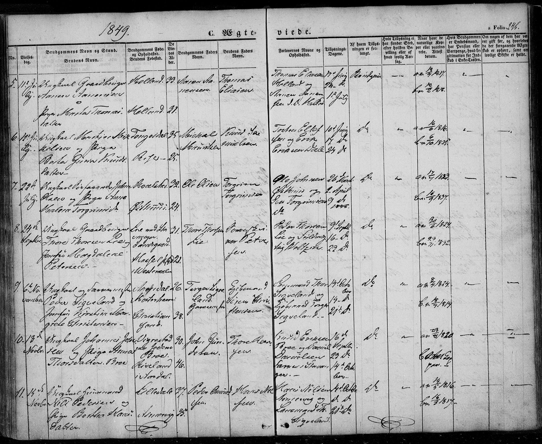 Rennesøy sokneprestkontor, AV/SAST-A -101827/H/Ha/Haa/L0005: Parish register (official) no. A 5, 1838-1859, p. 246