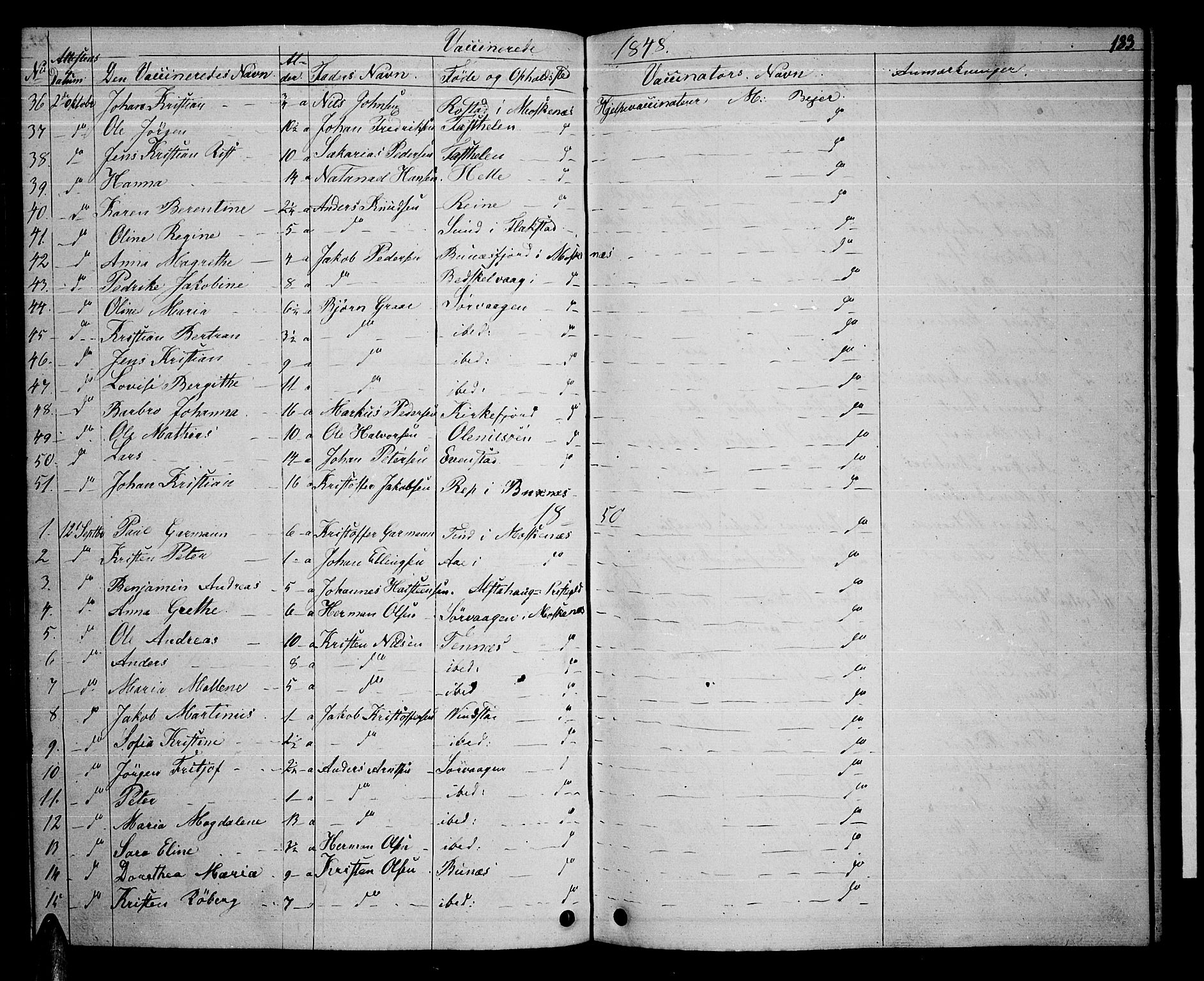 Ministerialprotokoller, klokkerbøker og fødselsregistre - Nordland, AV/SAT-A-1459/886/L1224: Parish register (copy) no. 886C01, 1843-1873, p. 183