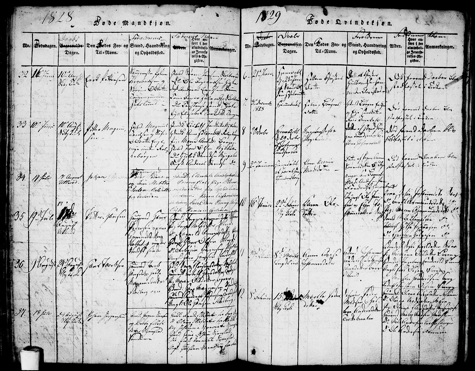 Skjeberg prestekontor Kirkebøker, AV/SAO-A-10923/F/Fa/L0004: Parish register (official) no. I 4, 1815-1830, p. 182