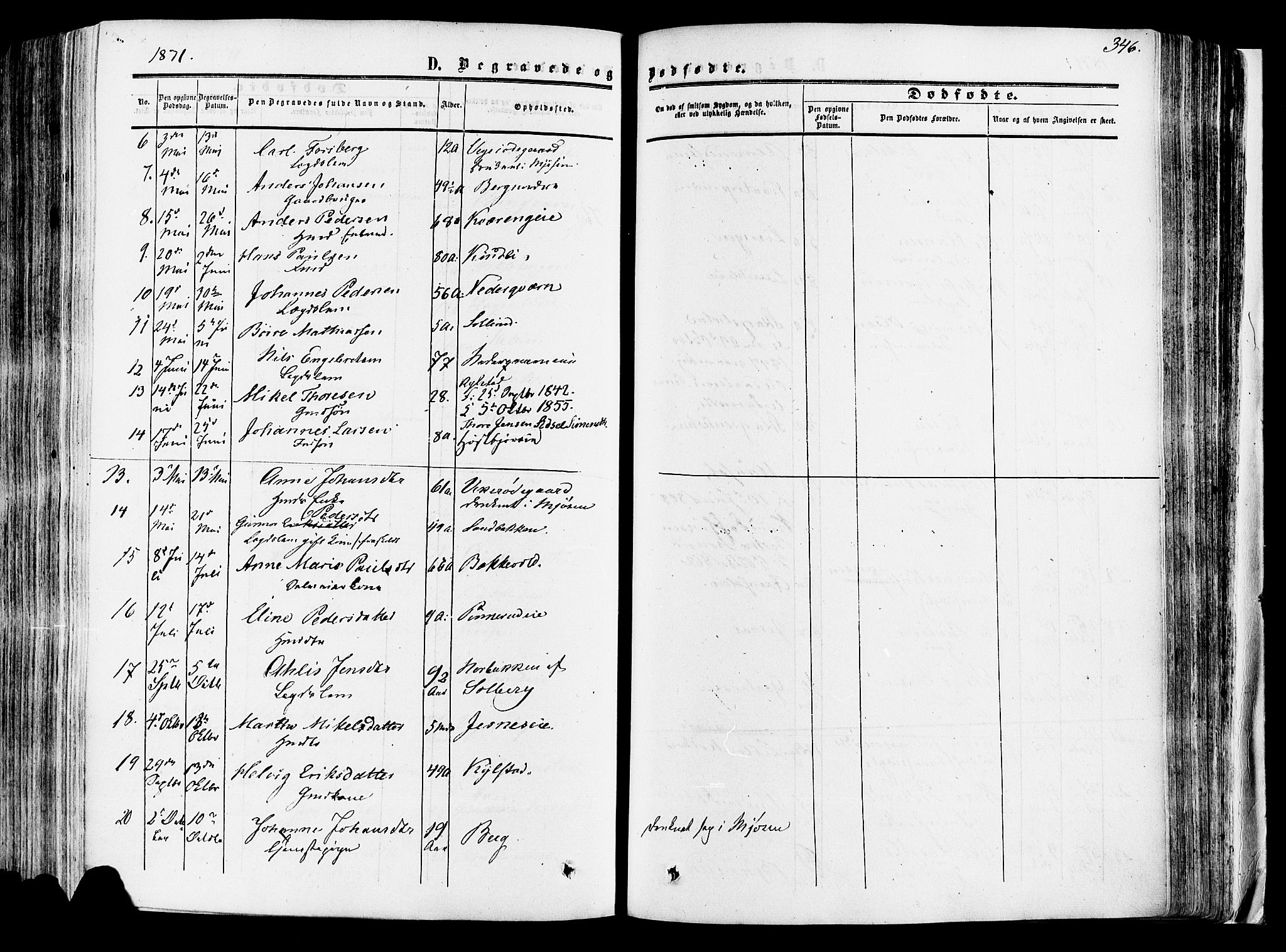 Vang prestekontor, Hedmark, SAH/PREST-008/H/Ha/Haa/L0013: Parish register (official) no. 13, 1855-1879, p. 346