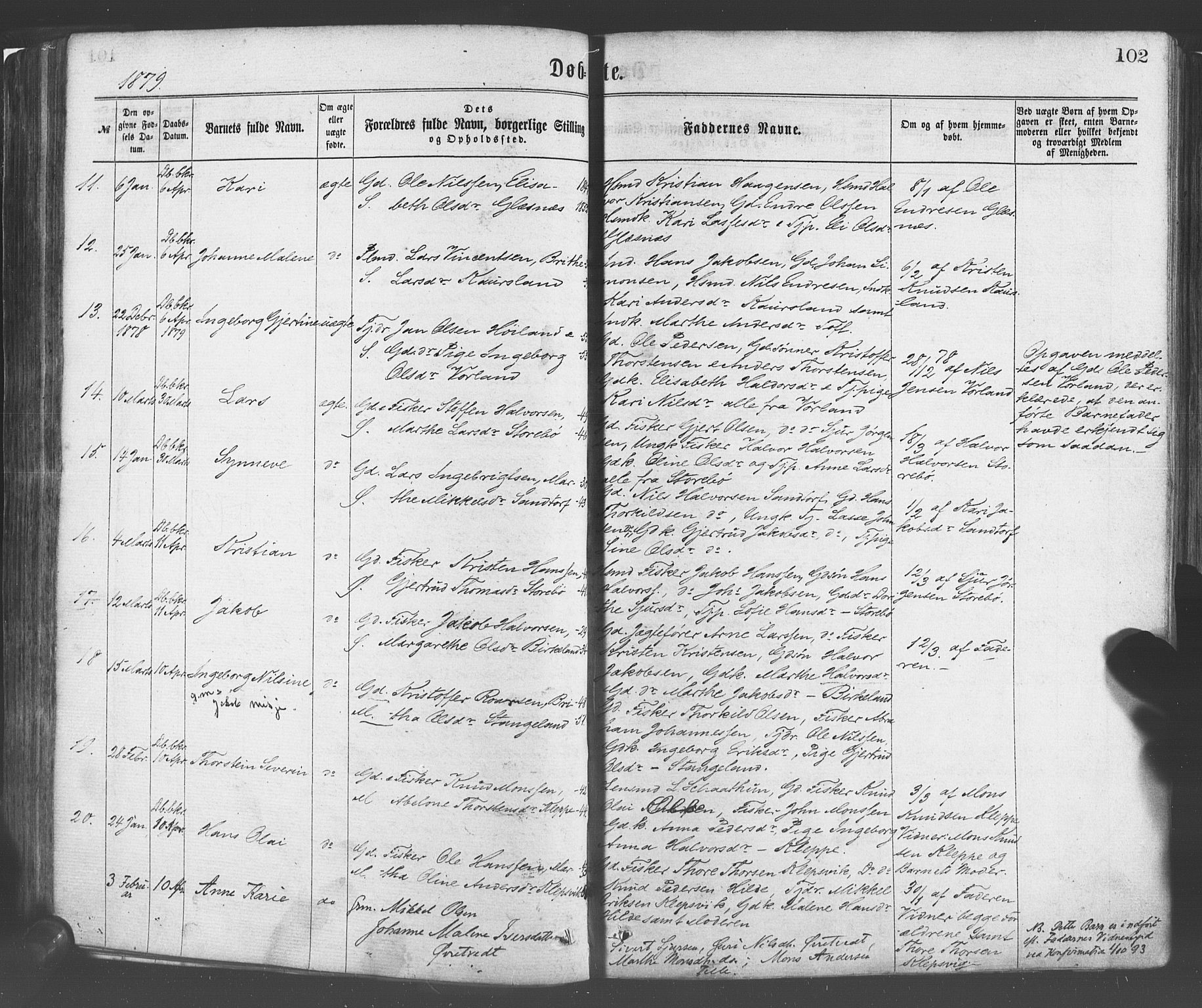 Sund sokneprestembete, AV/SAB-A-99930: Parish register (official) no. A 15, 1867-1881, p. 102