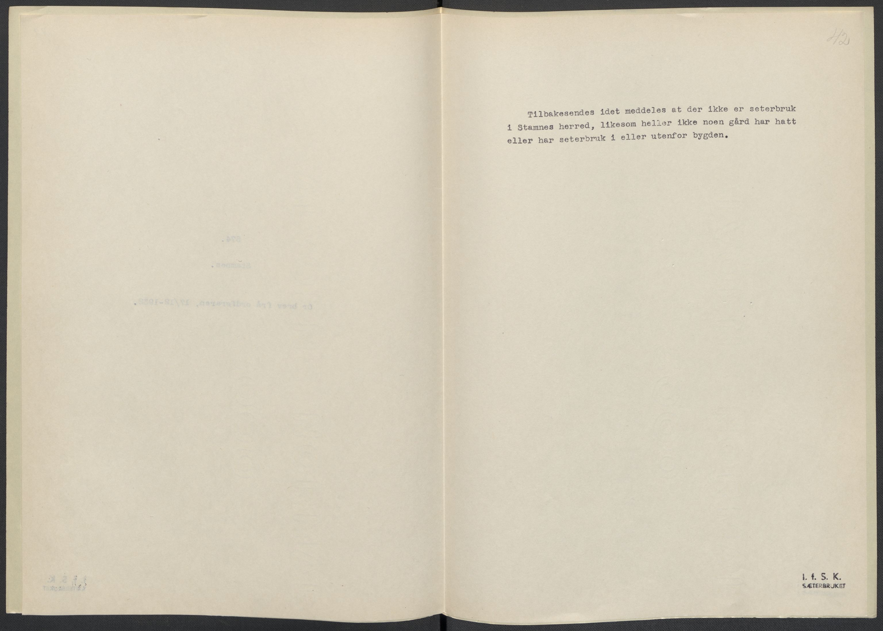 Instituttet for sammenlignende kulturforskning, AV/RA-PA-0424/F/Fc/L0016/0001: Eske B16: / Nordland (perm XLVI), 1932-1938, p. 42