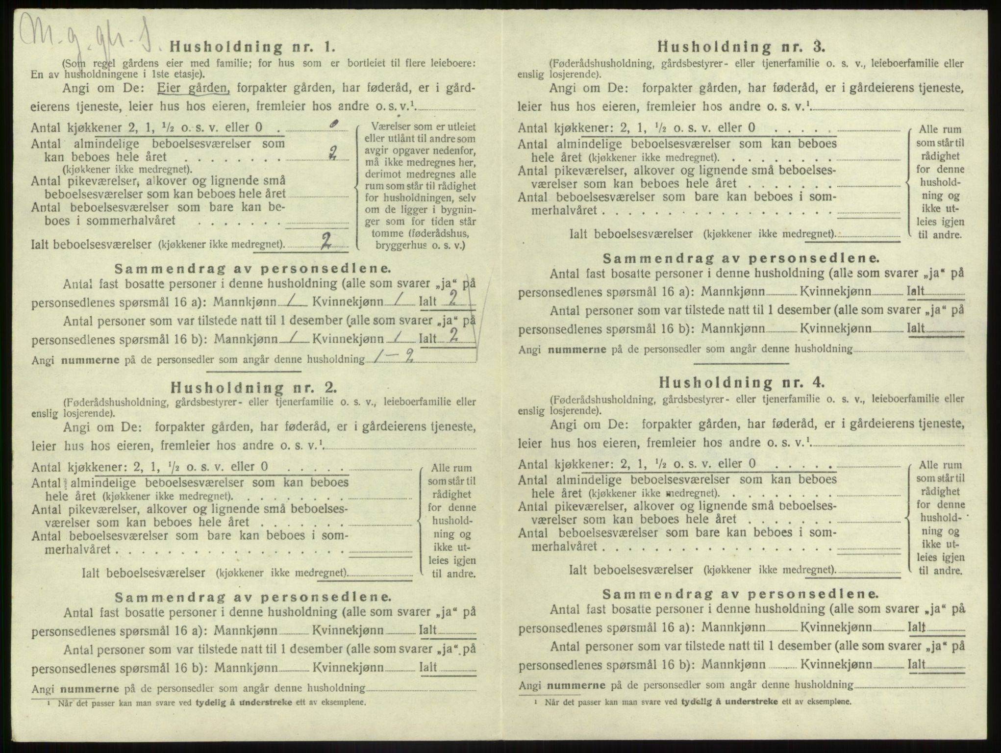 SAB, 1920 census for Gaular, 1920, p. 1081