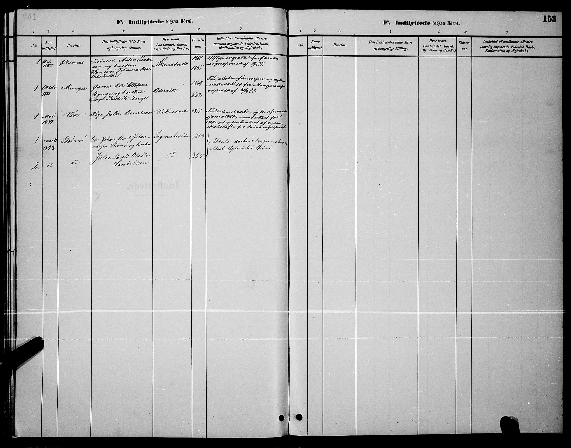 Ministerialprotokoller, klokkerbøker og fødselsregistre - Nordland, SAT/A-1459/810/L0160: Parish register (copy) no. 810C03, 1884-1896, p. 153