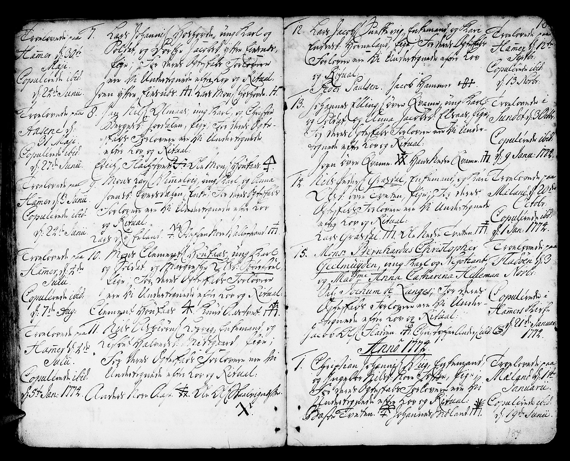 Hamre sokneprestembete, SAB/A-75501/H/Ha/Haa/Haaa/L0007: Parish register (official) no. A 7, 1762-1777, p. 184