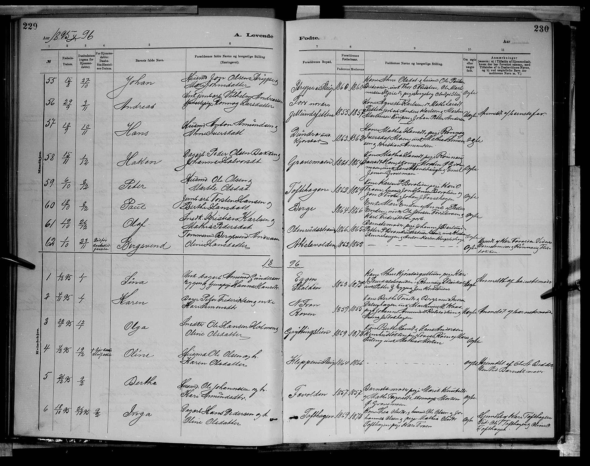 Sør-Fron prestekontor, SAH/PREST-010/H/Ha/Hab/L0003: Parish register (copy) no. 3, 1884-1896, p. 229-230