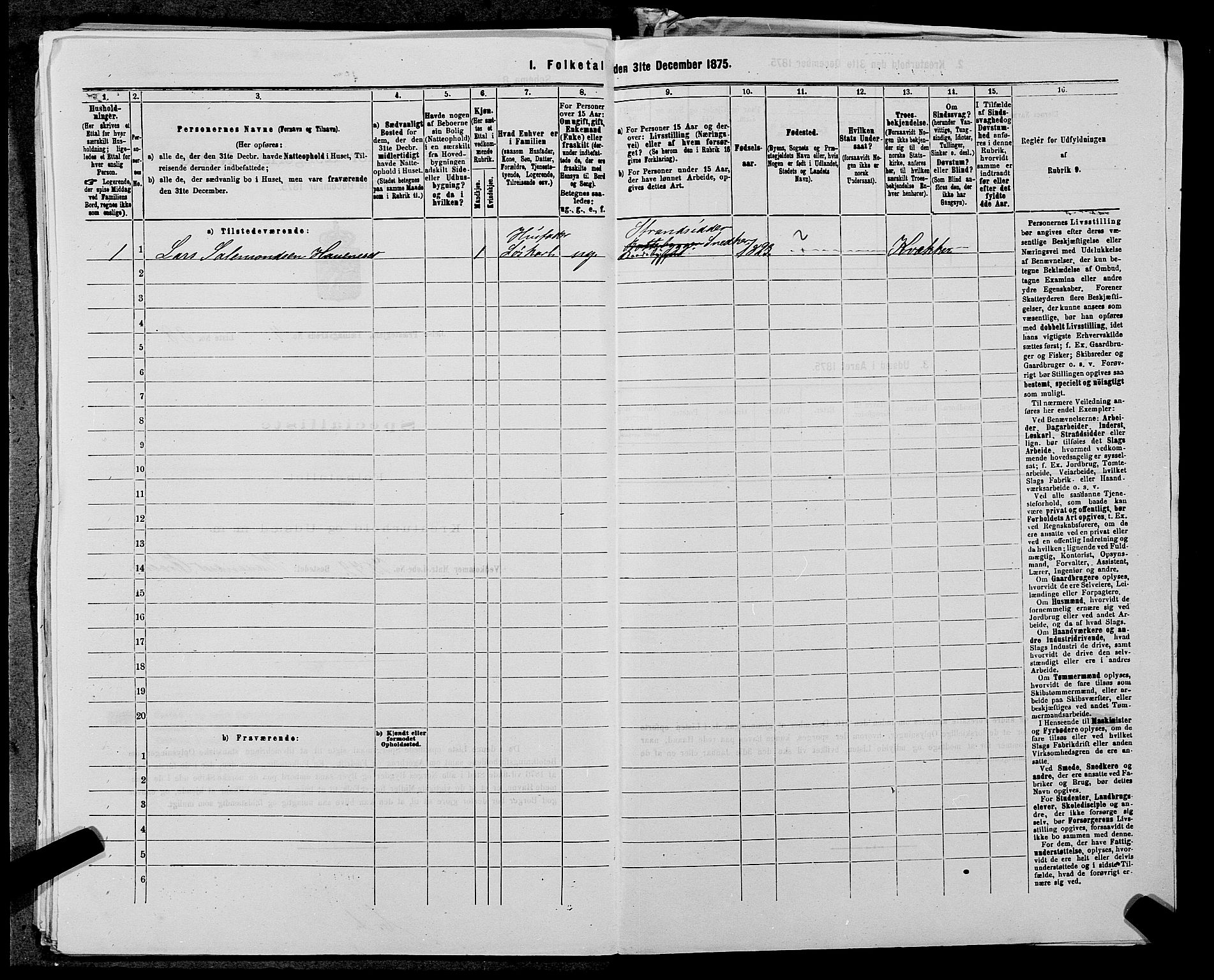 SAST, 1875 census for 1138P Jelsa, 1875, p. 400