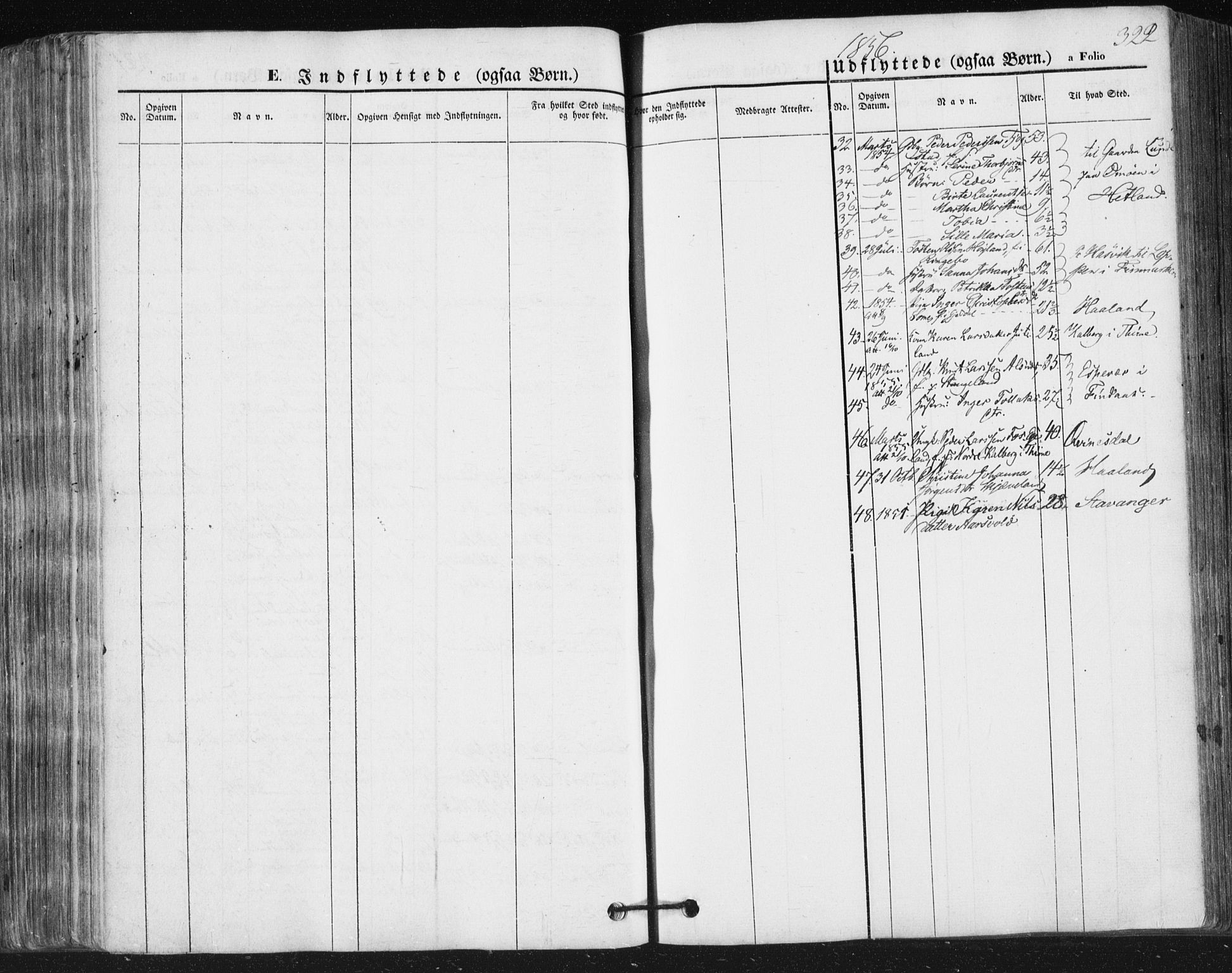 Høyland sokneprestkontor, SAST/A-101799/001/30BA/L0008: Parish register (official) no. A 8, 1841-1856, p. 322