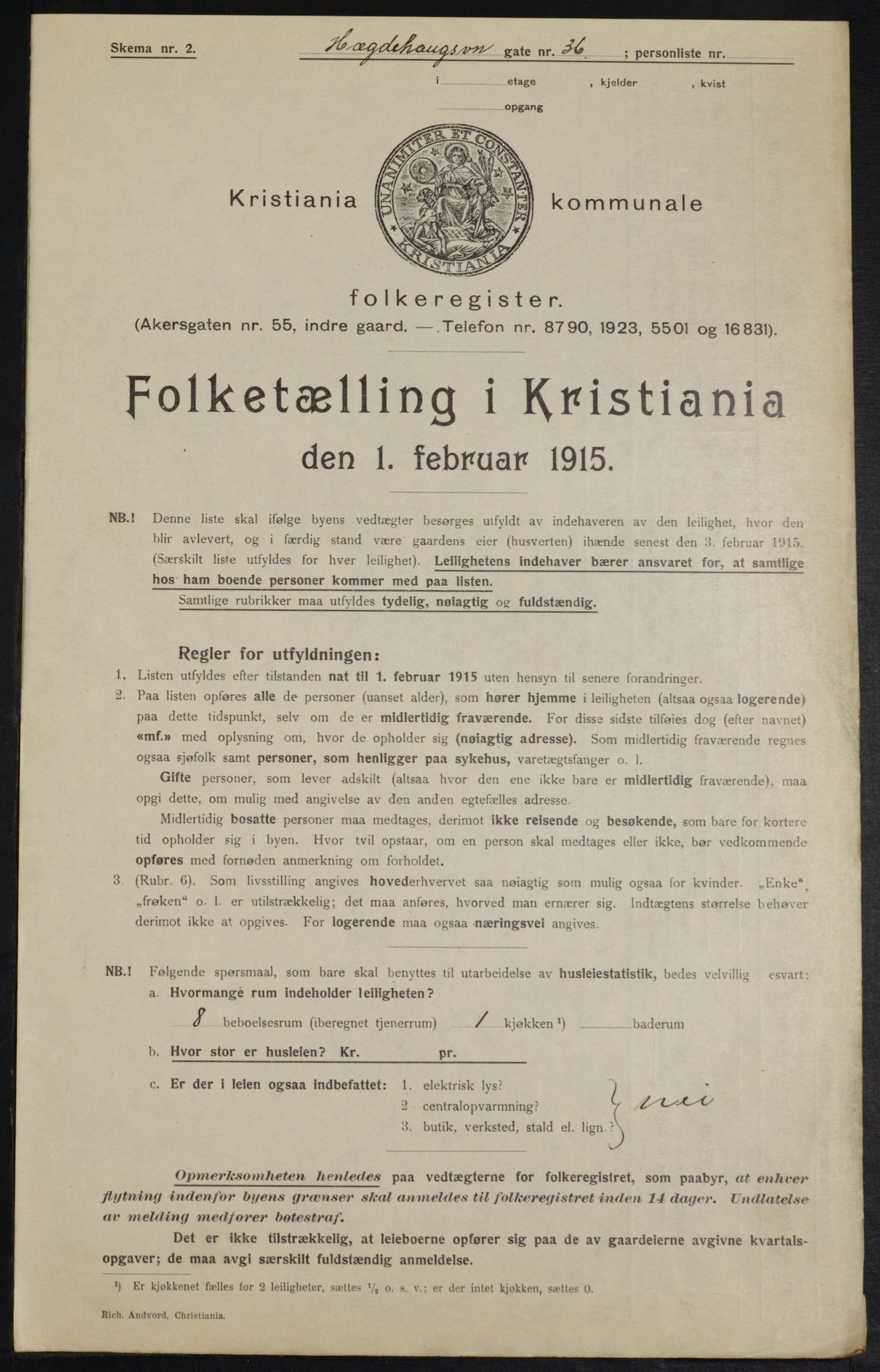 OBA, Municipal Census 1915 for Kristiania, 1915, p. 36187