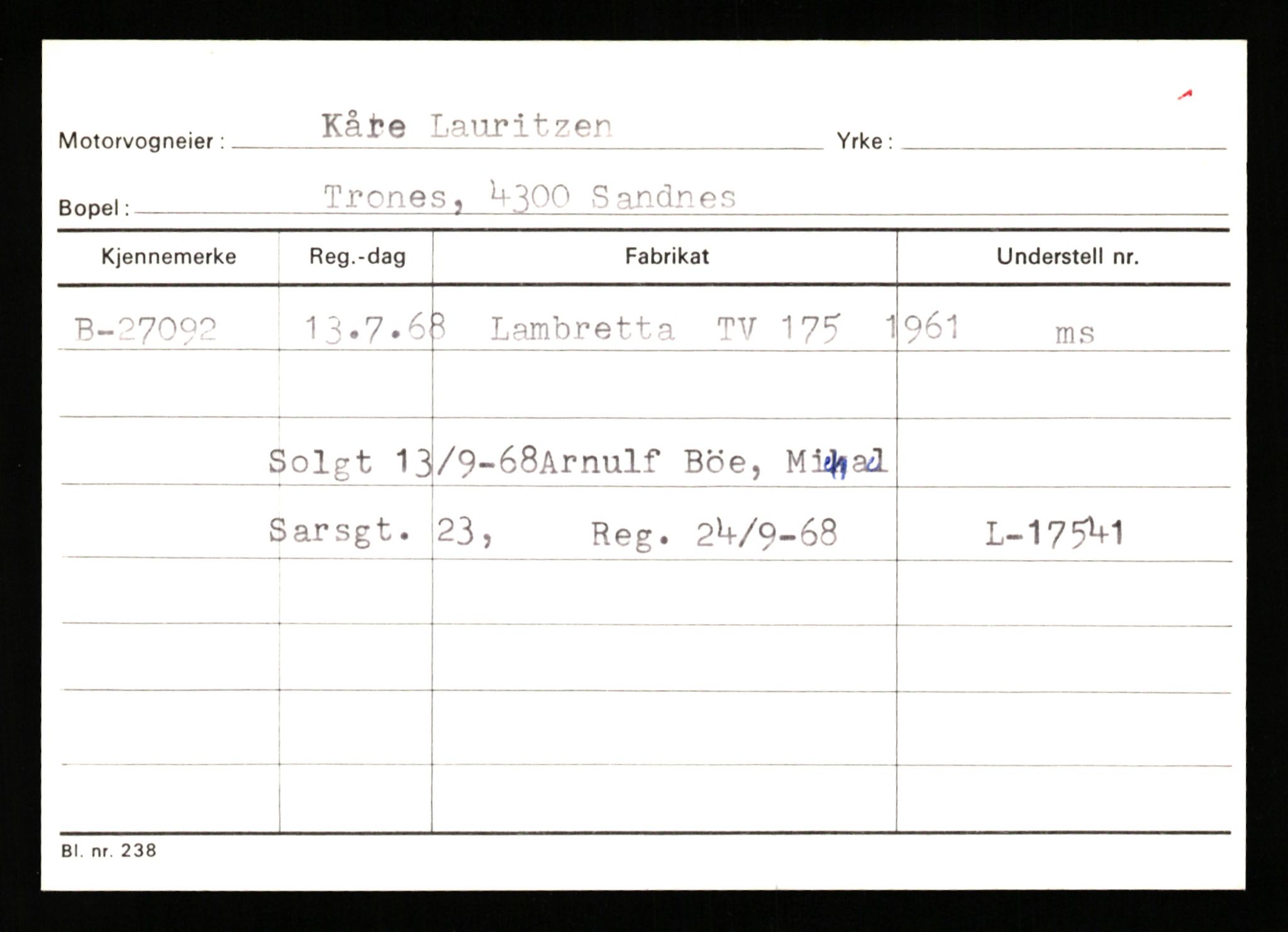 Stavanger trafikkstasjon, SAST/A-101942/0/G/L0005: Registreringsnummer: 23000 - 34245, 1930-1971, p. 1373