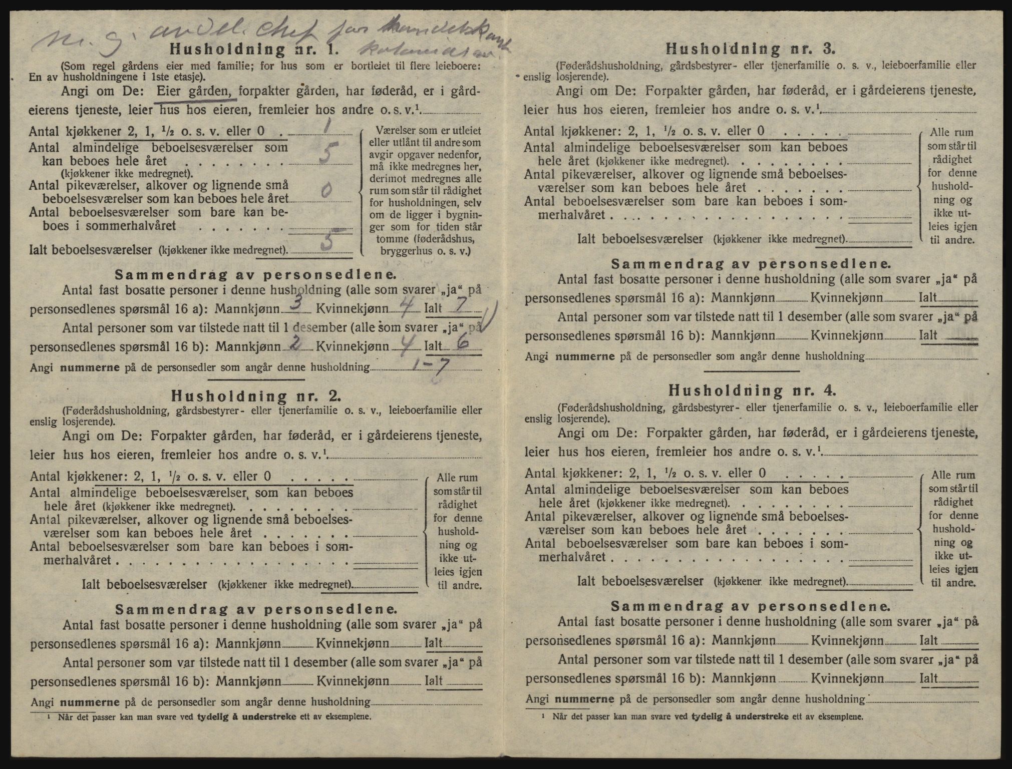 SAO, 1920 census for Glemmen, 1920, p. 1190