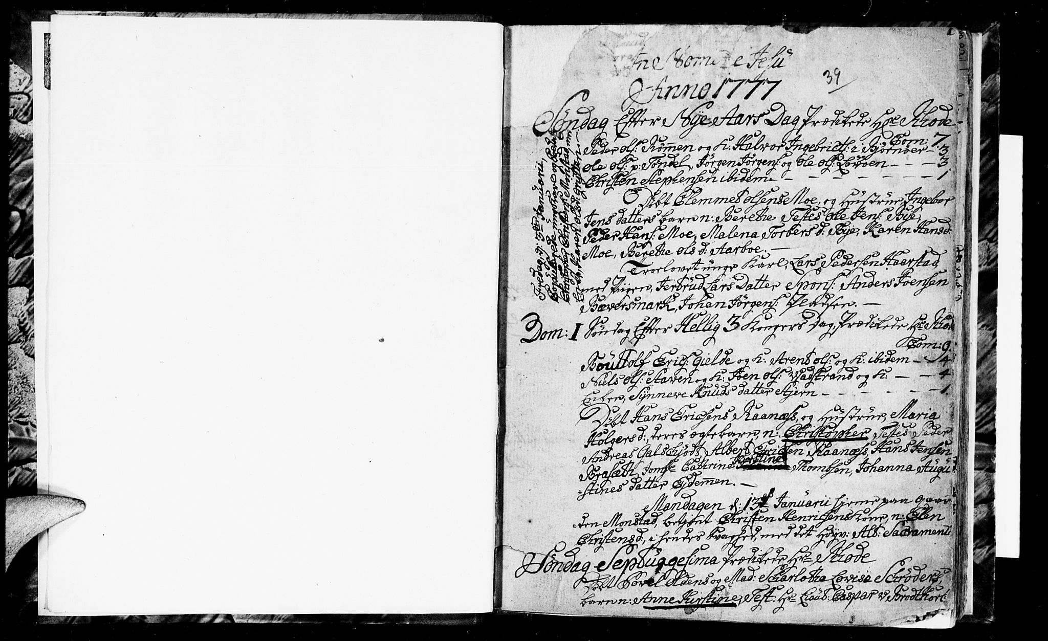 Ministerialprotokoller, klokkerbøker og fødselsregistre - Sør-Trøndelag, SAT/A-1456/655/L0685: Parish register (copy) no. 655C01, 1777-1788, p. 0-1