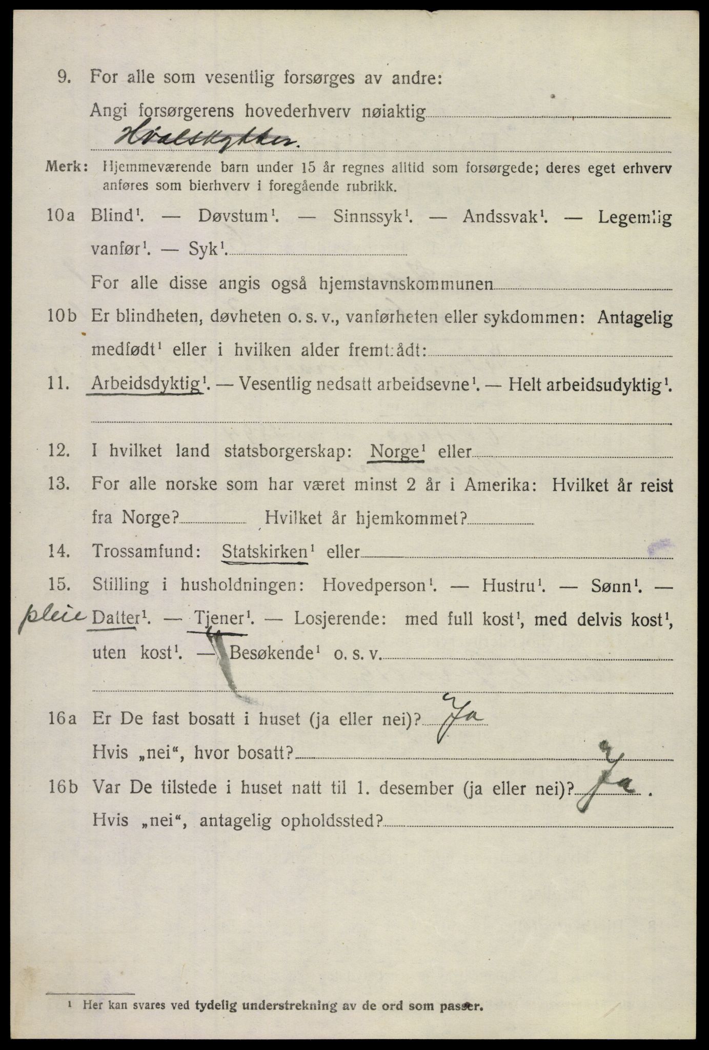 SAKO, 1920 census for Stokke, 1920, p. 2093