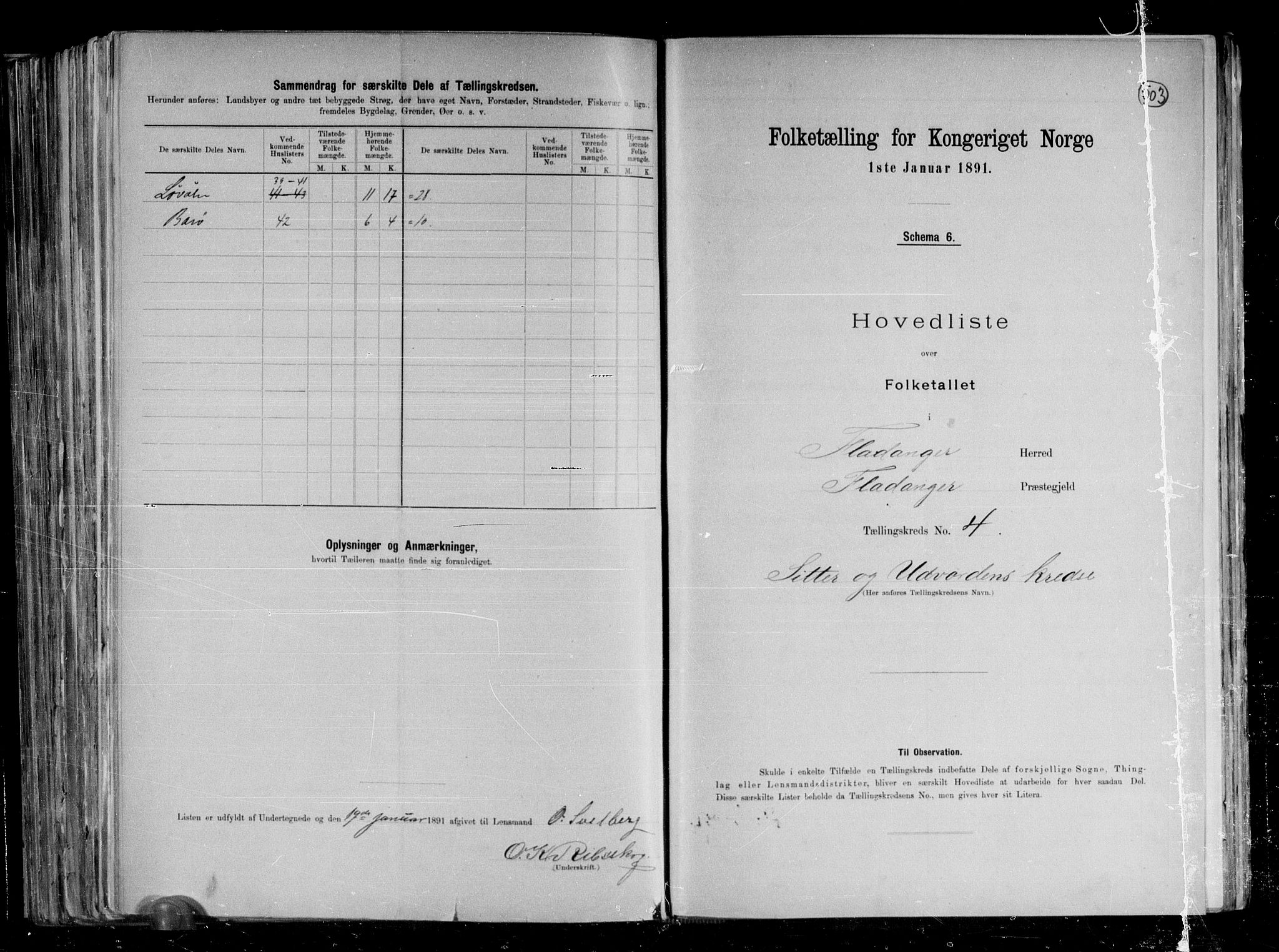 RA, 1891 census for 1749 Flatanger, 1891, p. 12