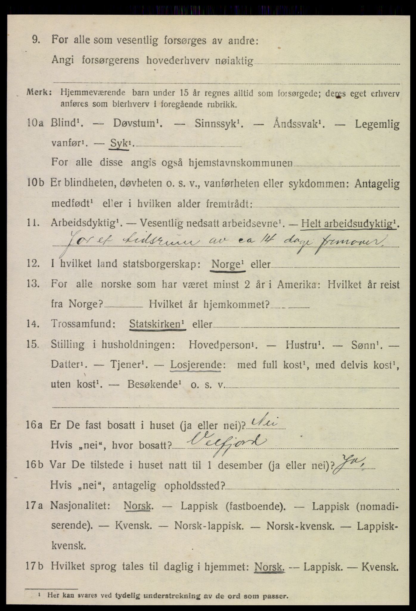 SAT, 1920 census for Meløy, 1920, p. 6832