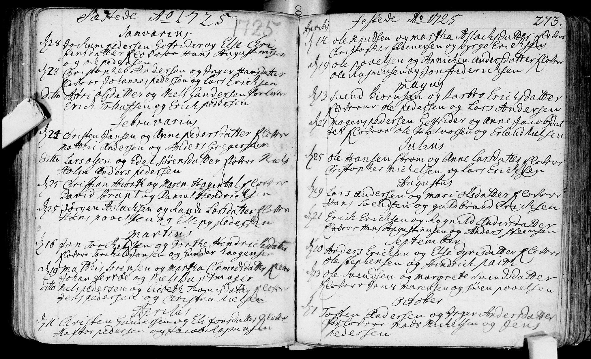 Bragernes kirkebøker, SAKO/A-6/F/Fa/L0003: Parish register (official) no. I 3, 1706-1734, p. 273