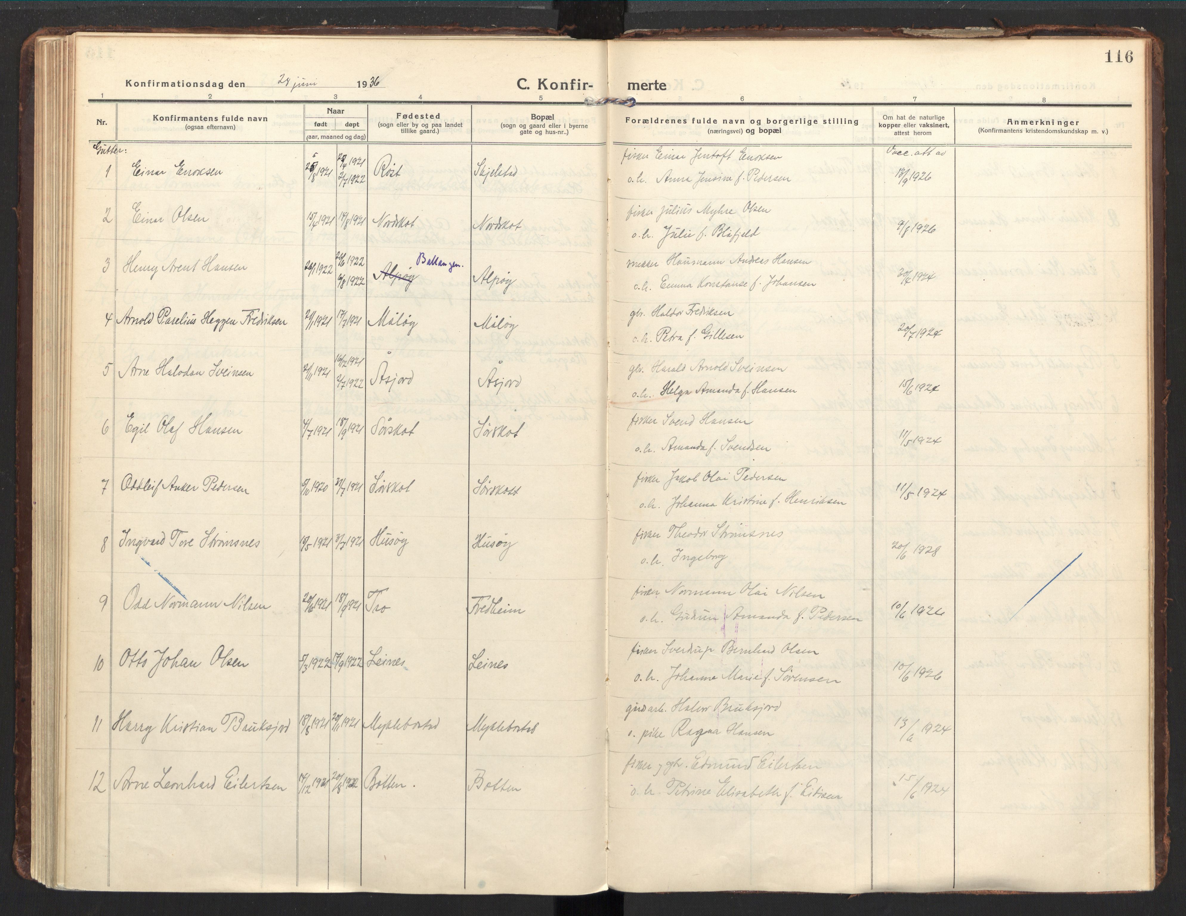 Ministerialprotokoller, klokkerbøker og fødselsregistre - Nordland, AV/SAT-A-1459/857/L0824: Parish register (official) no. 857A04, 1917-1943, p. 116